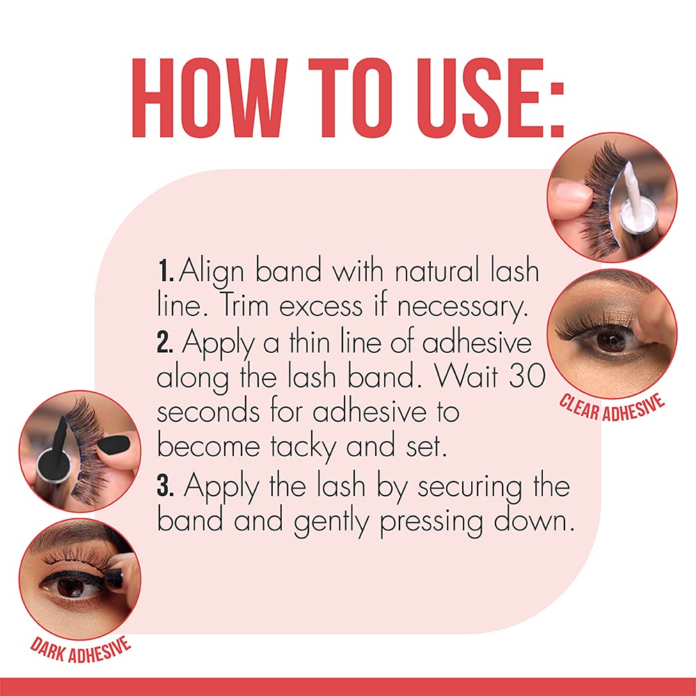 DUO 2-in-1 Brush On Clear & Dark Eyelash Glue – Waterproof False Lash Adhesive for Strip Lashes, Long Lasting Lash Glue for Sensitive Eyes, 0.18 oz (1 Pack) – Perfect for Daily Wear, Special Occasions & Professional Makeup Artists