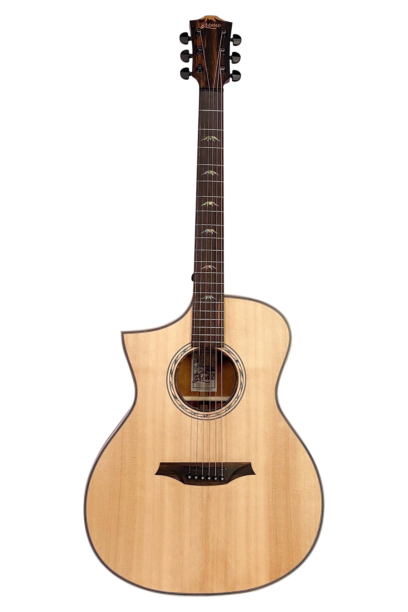 BAT 4CEL SG Left Handed Solid Top Dreadnought Acoustic Guitar for Beginners - Natural Wood Finish, Perfect for Campfire Singalongs & Home Practice Sessions