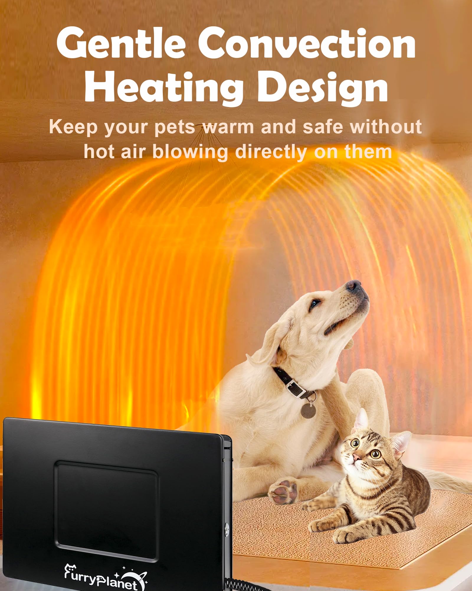 400W Outdoor Dog House Heater with Thermostat & Overheat Protection - Adjustable Temperature Knob, 6.5FT Chew-Proof Cord - Perfect for Winter Dog Kennels, Chicken Coops, Cat & Rabbit Hutches - Keep Pets Warm in Cold Weather