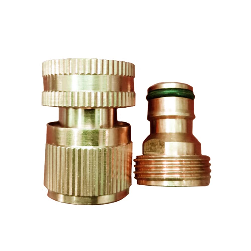 3/4 Inch Brass Quick Connect Hose Fittings - Male & Female Garden Water Pipe Connectors (6-Piece Set) for Irrigation, Sprinkler Systems & Outdoor Watering