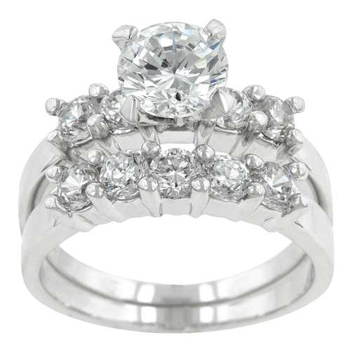 Elegant Classic Wedding Ring Set for Women - 14K Gold or Platinum Band with Diamond Engagement Ring - Perfect for Brides, Anniversaries & Proposals