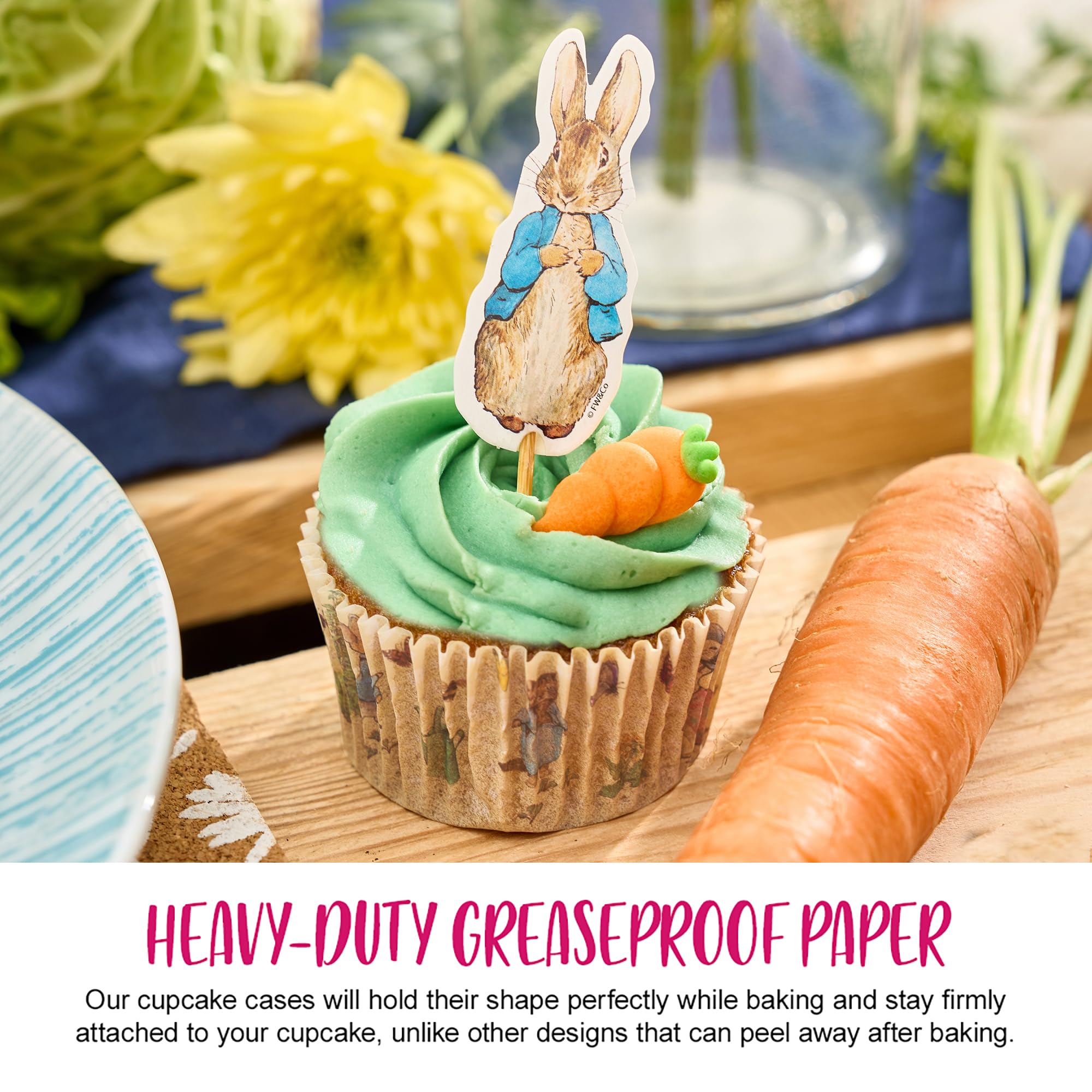 Beatrix Potter Peter Rabbit Cupcake Cases for Baking - 75 Pack | Peter Rabbit Party Decorations for Christening, Birthday, Baby Shower | Perfect for Baking, Party Favors, and Special Occasions