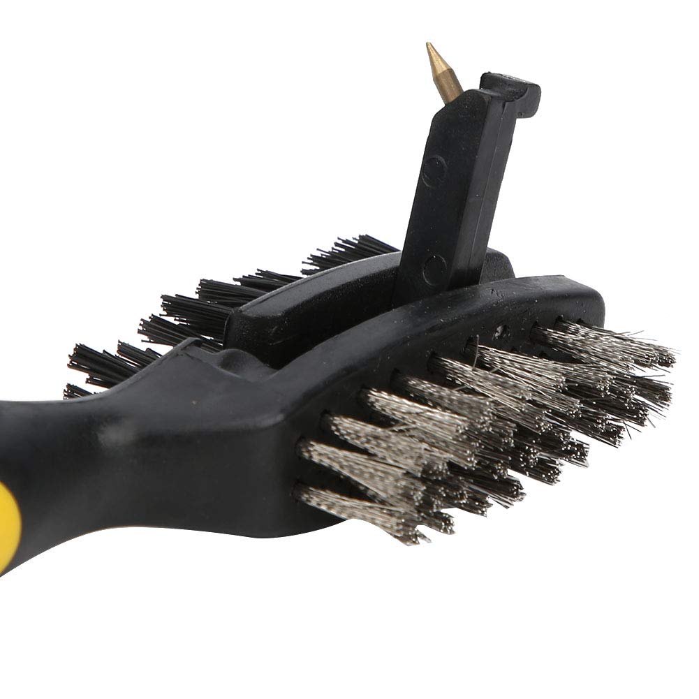 VGEBY Dual-Sided Foldable Cleaning Brush with Nylon & Steel Wire - Multi-Purpose Scrubber for Kitchen, Bathroom, Tiles, Grout, and Outdoor Use