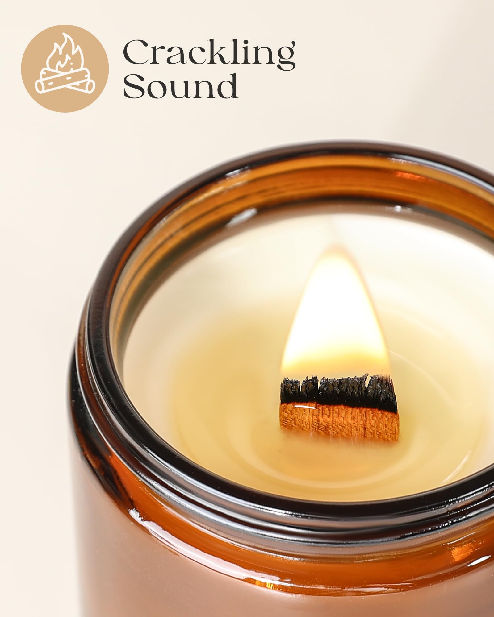 Soy Wood Wick Candles - Vanilla Bean Scent for Relaxation & Gifts