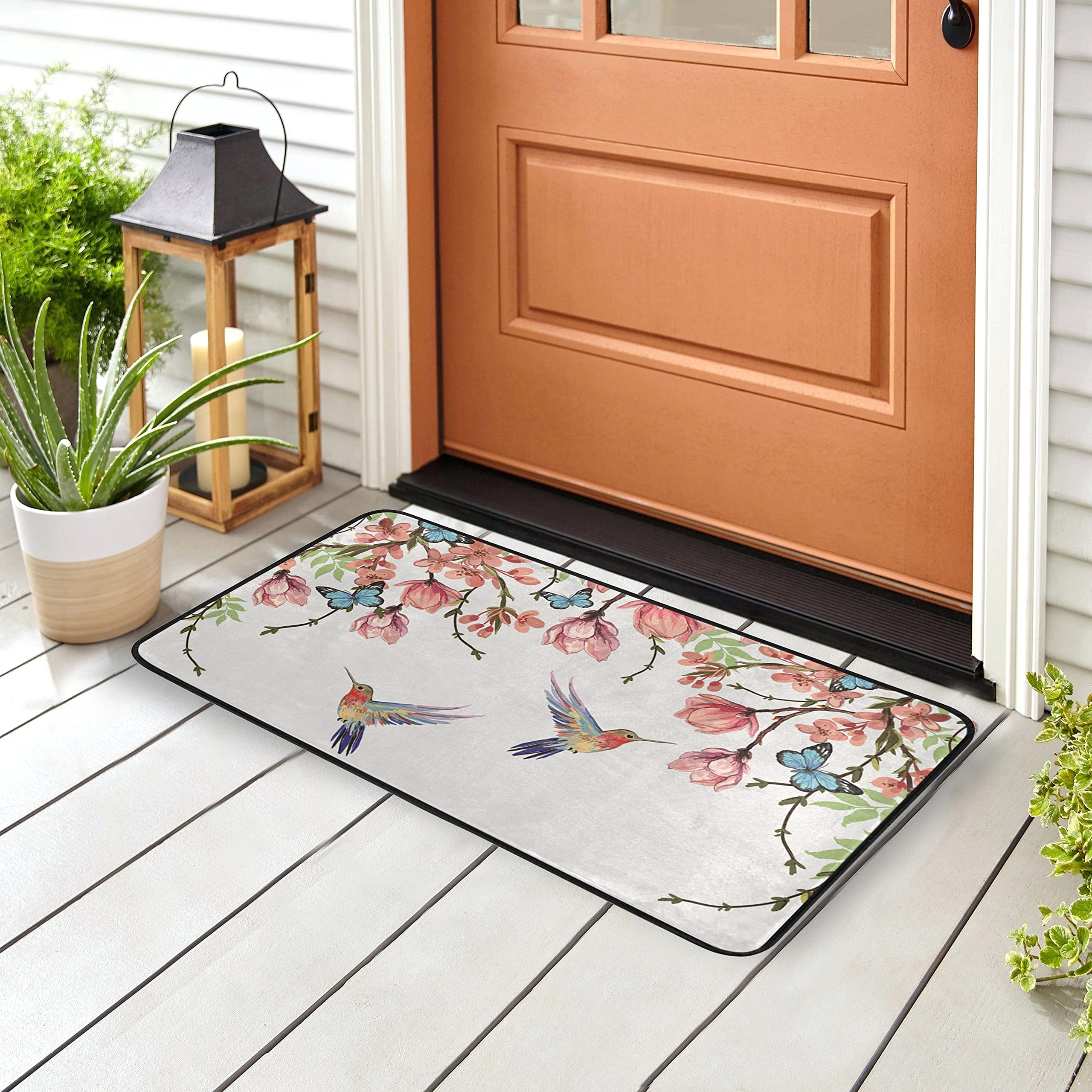 Hummingbird Kitchen Mats 39x20 Inch - Anti-Fatigue Butterfly Design Non-Slip Floor Rug - Waterproof Oil Resistant Kitchen Carpet for Home, Bath & Outdoor Decor - Perfect for Cooking, Dishwashing & Standing Comfort