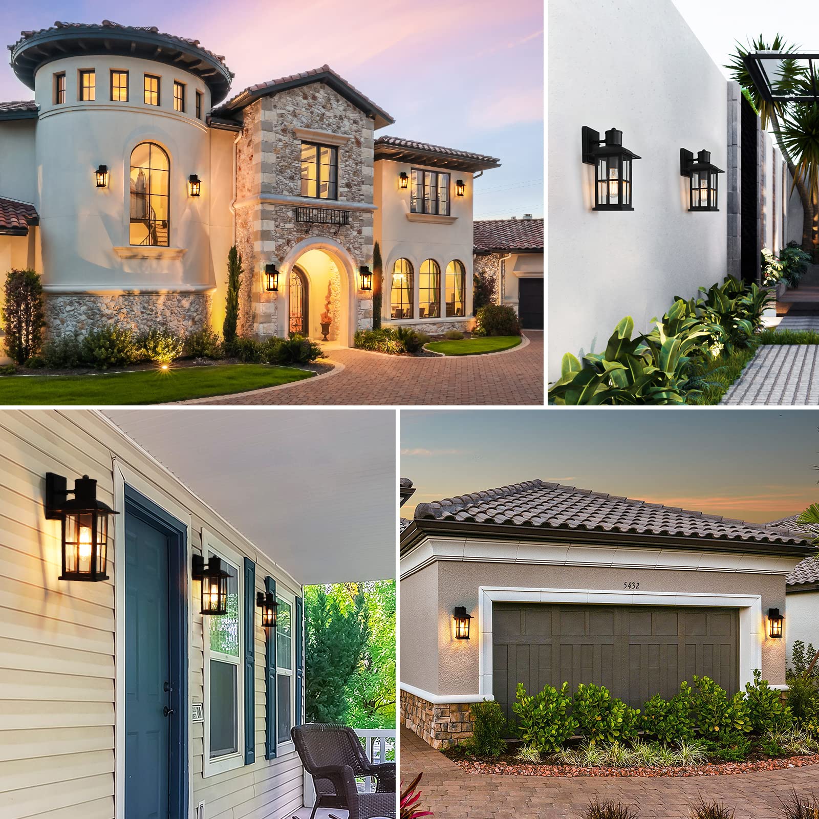 13in Outdoor Wall Lights - Anti-Rust 100% Aluminum Exterior Light Fixtures, Matte Black Wall Lanterns for Porch, Entryway & Garage - Durable Weatherproof Sconce Lighting for Home Exterior & Garden