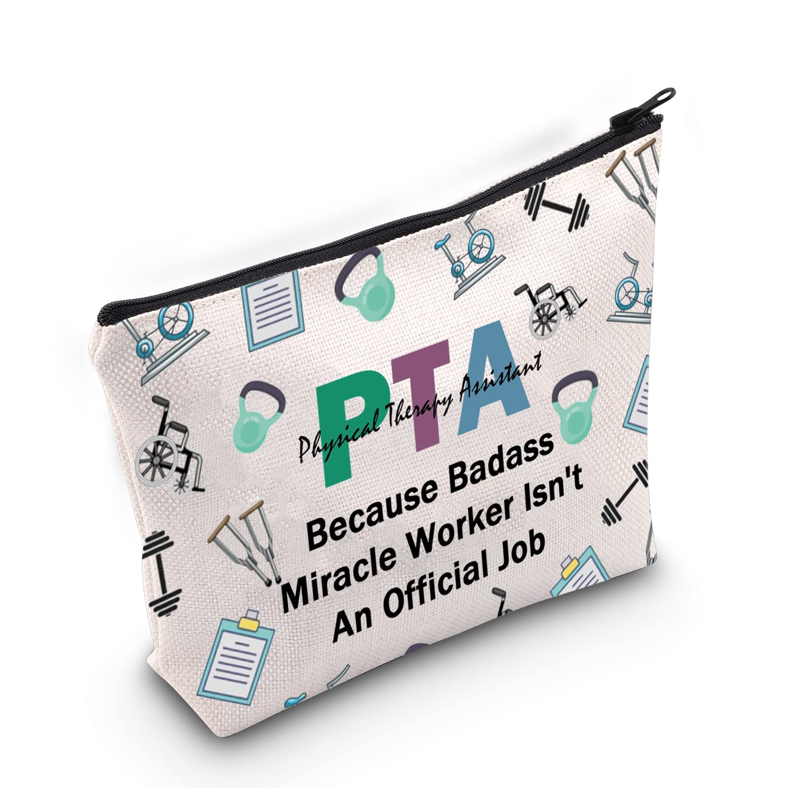 Premium PTA Cosmetic Makeup Bag - Perfect Physical Therapy Assistant Gift, Therapist Appreciation Present & Graduation Gift - Durable & Stylish PTA Bag for Work, Travel & Daily Use