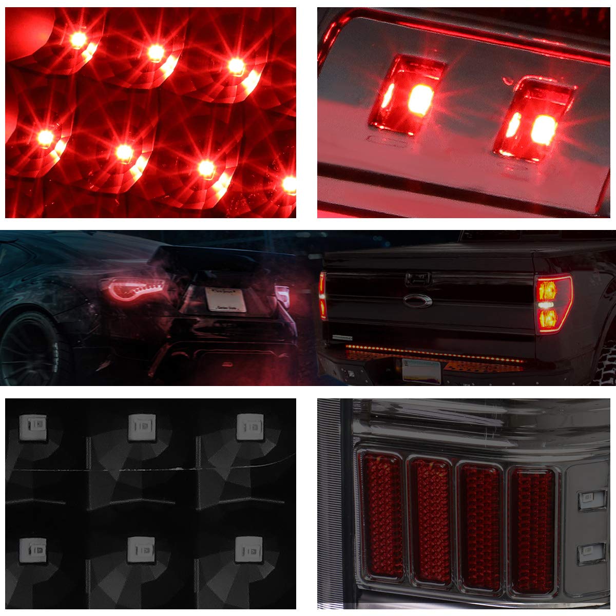 PM PERFORMOTOR Full LED Tail Lights Brake Lamps Assembly for 2014-2018 Toyota Tundra - Black Housing & Smoked Lens - Enhanced Visibility & Style for Night Driving & Off-Road Adventures