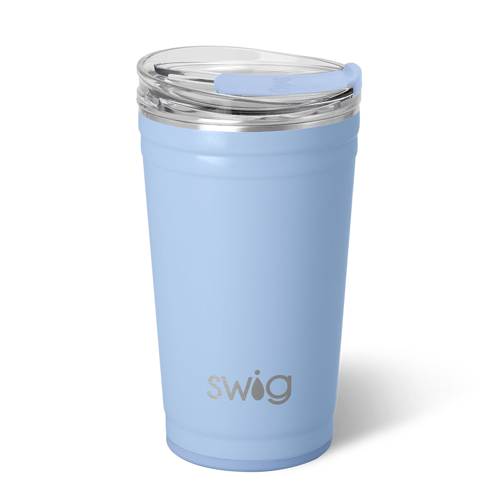 24oz Shimmer Periwinkle Plastic Party Cups - Bulk Disposable Drinkware for Birthday, Wedding & Holiday Celebrations - Perfect for Cocktails, Soda & Beverages