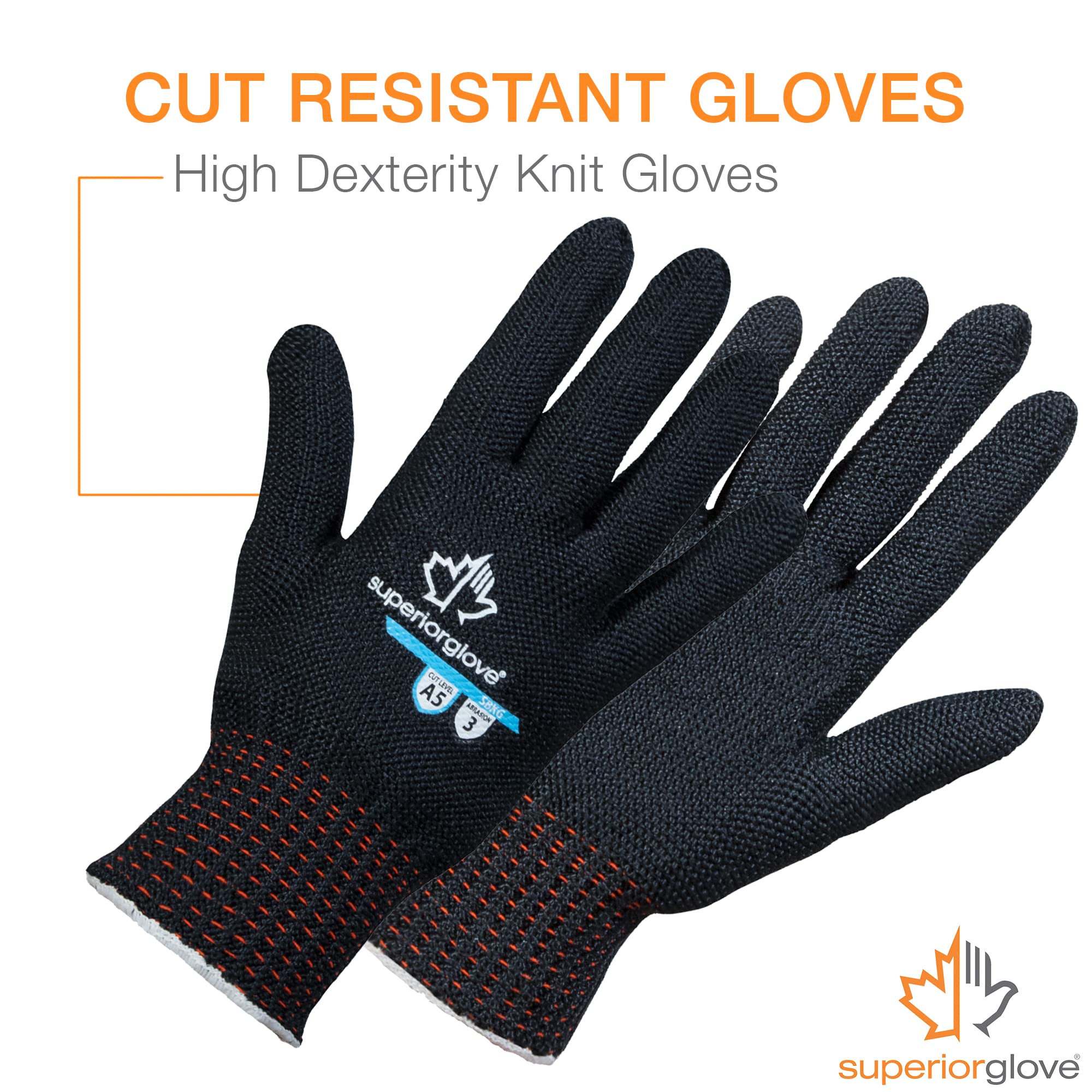Contender Cut & Heat Resistant Work Gloves - Black Ambidextrous Reusable Safety Gloves for Adults (1 Pair) - Ideal for Welding, Construction & DIY Projects