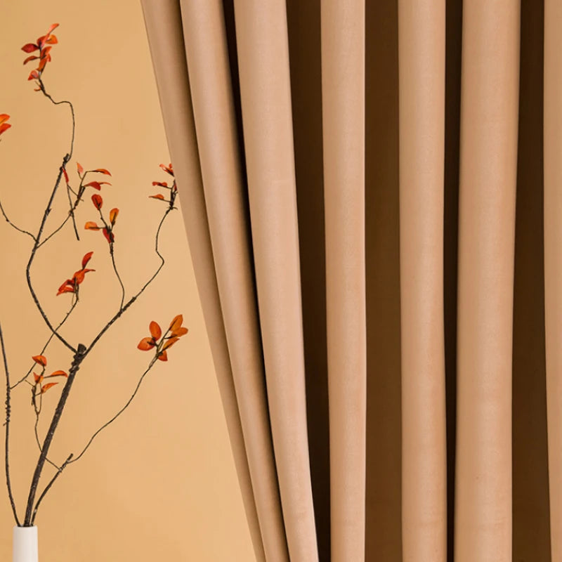 Wynter Velvet Minimalist Blackout Custom Curtains for Bedroom & Living Room - Thermal Insulated Noise Reducing Window Drapes for Home Decor