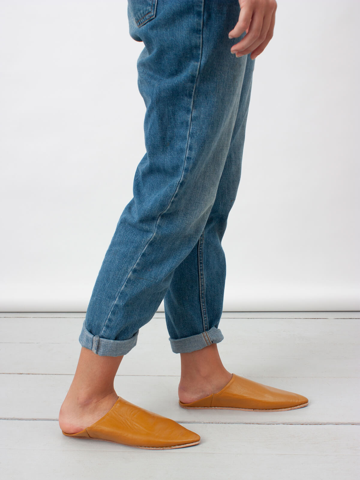 Authentic Moroccan Classic Pointed Babouche Slippers in Mustard Yellow | Handmade Leather House Shoes for Men & Women | Perfect for Home, Lounge & Cultural Fashion