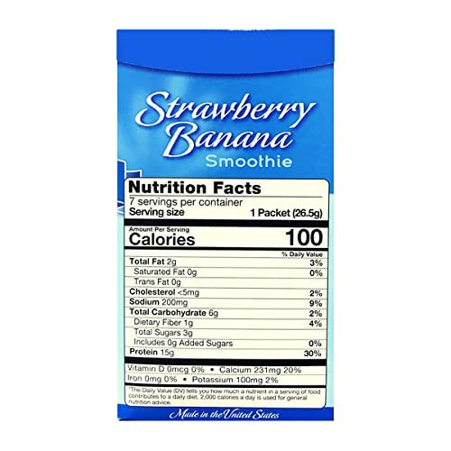FitWise High Protein Strawberry Banana Smoothie Mix - Ideal Protein Compatible, Low Carb Meal Replacement for Weight Loss | Perfect for Post-Workout Recovery & Healthy Breakfast Smoothies