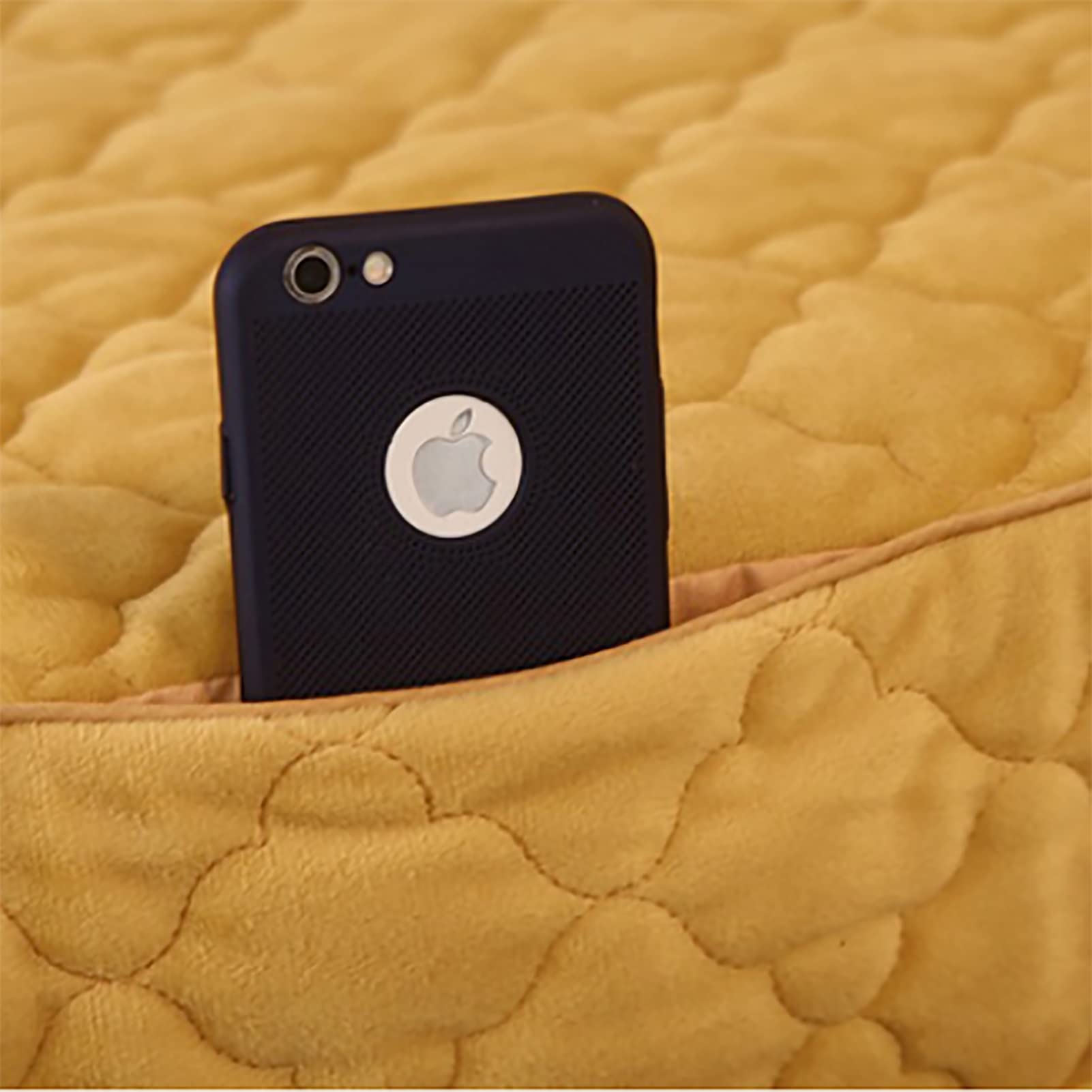 4-Piece Flannel Thickened Lace Massage Table Sheet Set - Soft Warm Cotton Beauty Bedspreads for Spa & Body Physiotherapy - Yellow 180x70cm (71x28in) - Perfect for Massage Therapy, Salon Treatments, and Home Relaxation