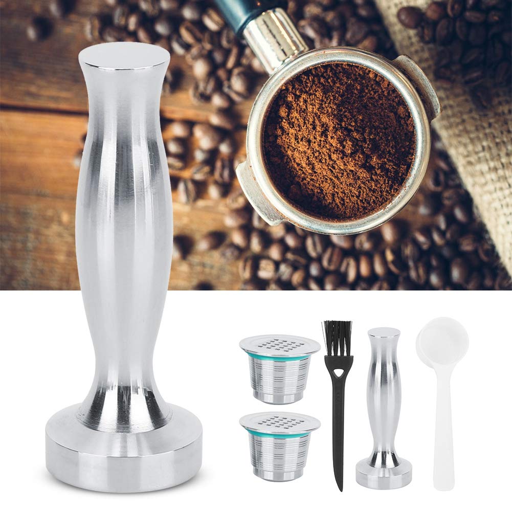 Premium Stainless Steel Espresso Tamper & Coffee Capsule Kit - 2-Piece Barista-Grade Coffee Press Powder Hammer Set for Espresso Machines - Perfect for Home Baristas & Coffee Shops - Ideal for Latte Art & Professional Brewing