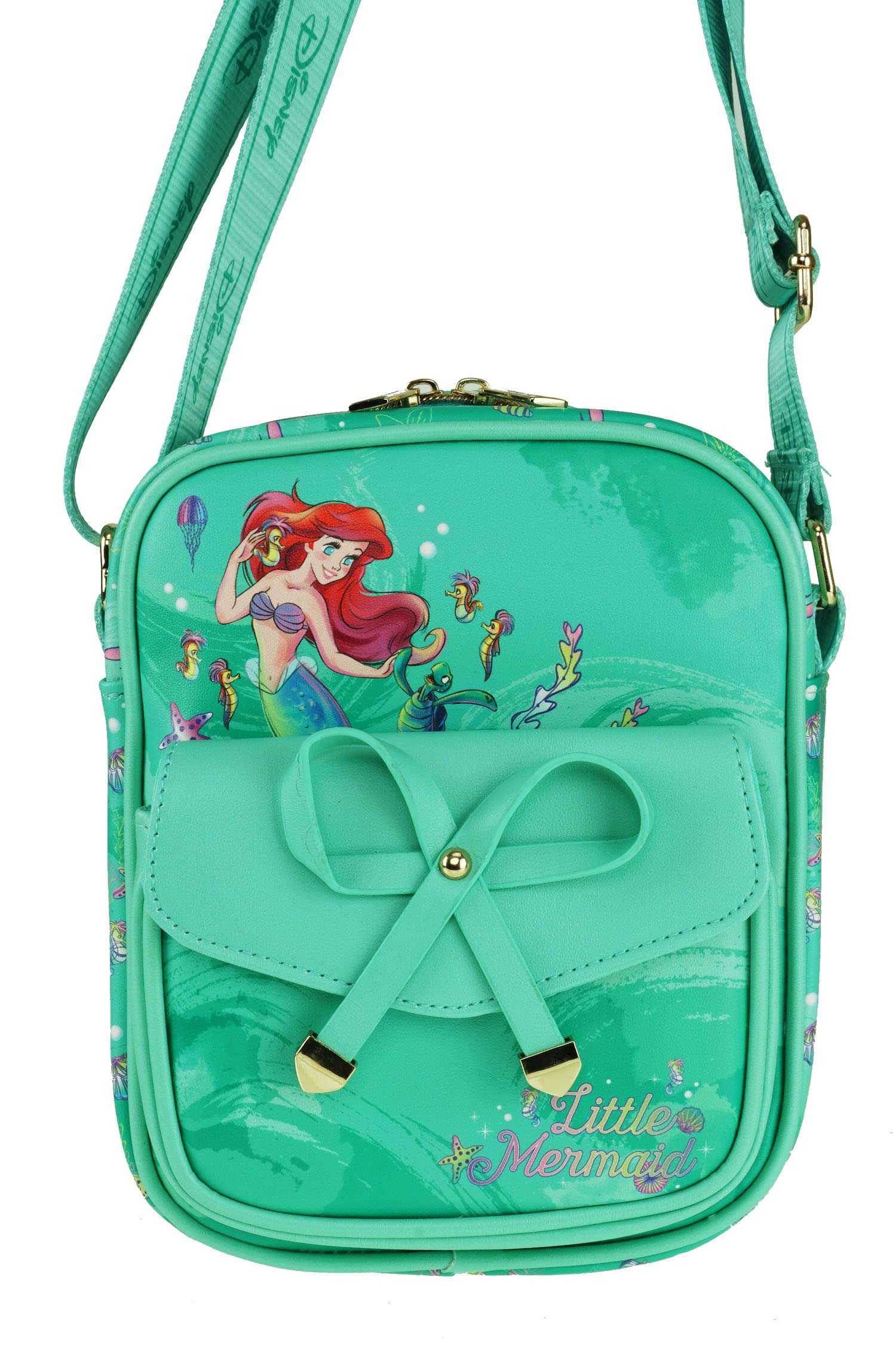 Disney Ariel Vegan Leather Crossbody Shoulder Bag for Women - Stylish & Eco-Friendly Purse for Daily Use, Travel, and Disney Theme Park Visits