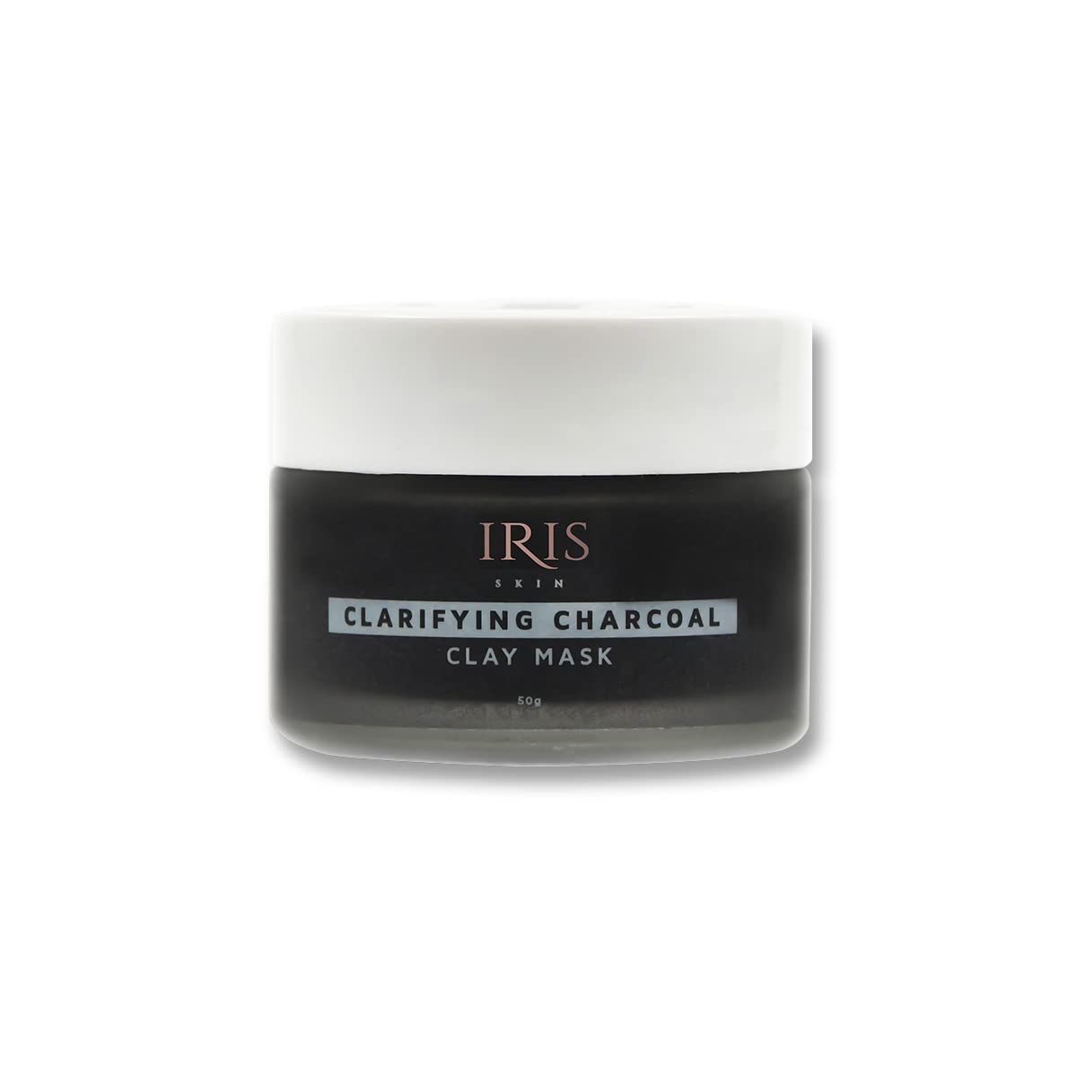Iris Clarifying Charcoal Clay Mask - Deep Cleansing & Detoxifying Facial Treatment for Oily & Acne-Prone Skin | Reveals Radiant Complexion | 50g | Perfect for Weekly Skincare Routine & Spa Night