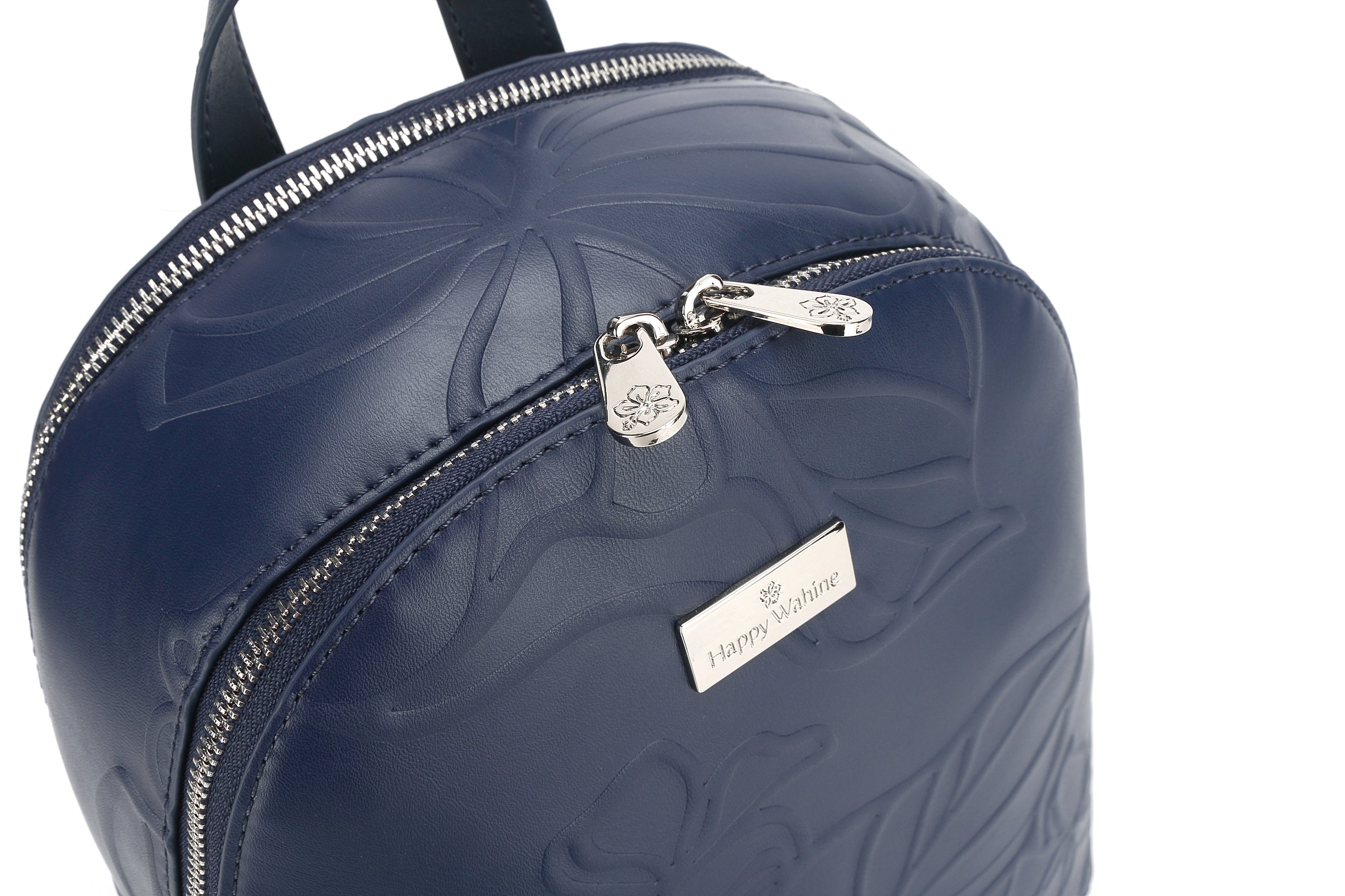 Tiffany Kalo Embossed Navy Backpack for Women - Stylish Laptop Bag for Work, School & Travel | Durable Water-Resistant College Backpack with USB Charging Port