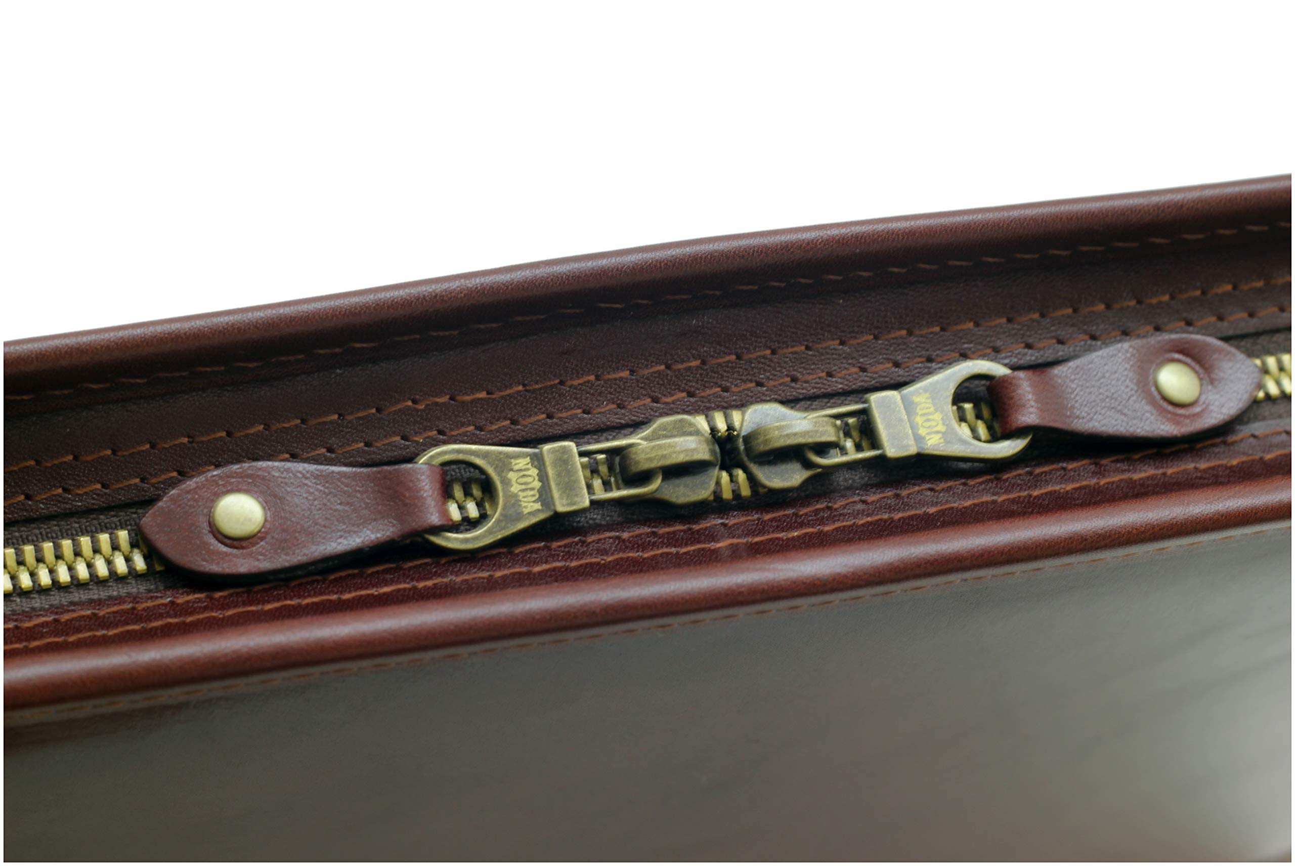 Premium Leather Padfolio Portfolio - Executive A4 Business Notepad Holder with Handle | Professional Leather Folder for Meetings, Presentations & Office Organization (Brown)
