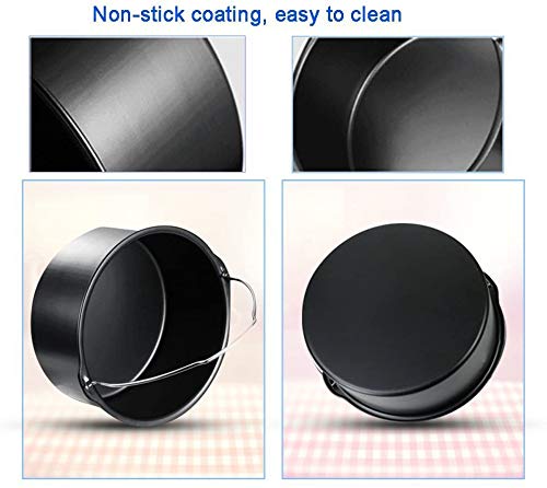 Bellagione 7-inch 8-Piece Universal Air Fryer Accessories Set - Includes Cake Barrel, Baking Dish Pan, Grill Rack, Pot Pad & Silicone Mat - Perfect for Baking, Roasting & Frying in Air Fryers