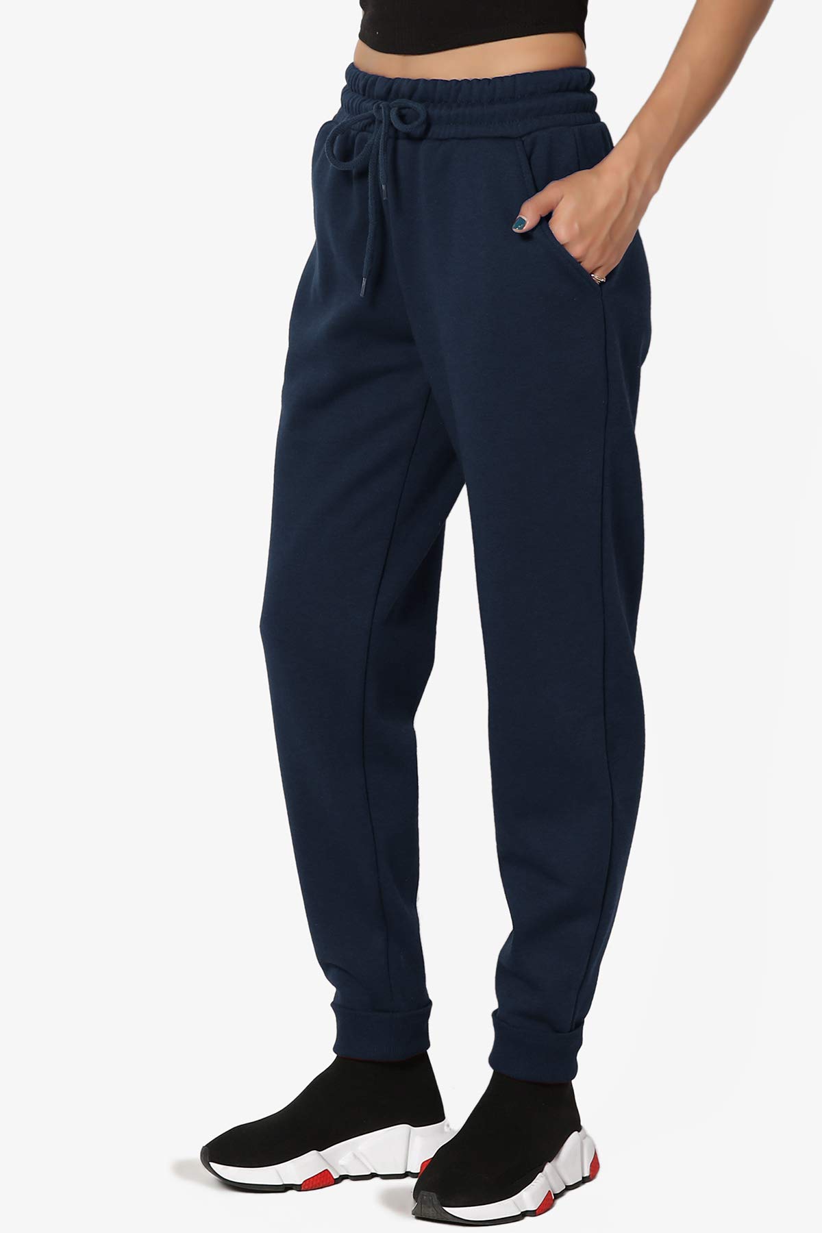 TheMogan Active Lounge Comfy Cotton Blend Drawstring Waist Jogger Sweat Pants for Women - Soft Casual Workout Yoga Pants with Pockets | Perfect for Running, Gym, Travel & Relaxing at Home