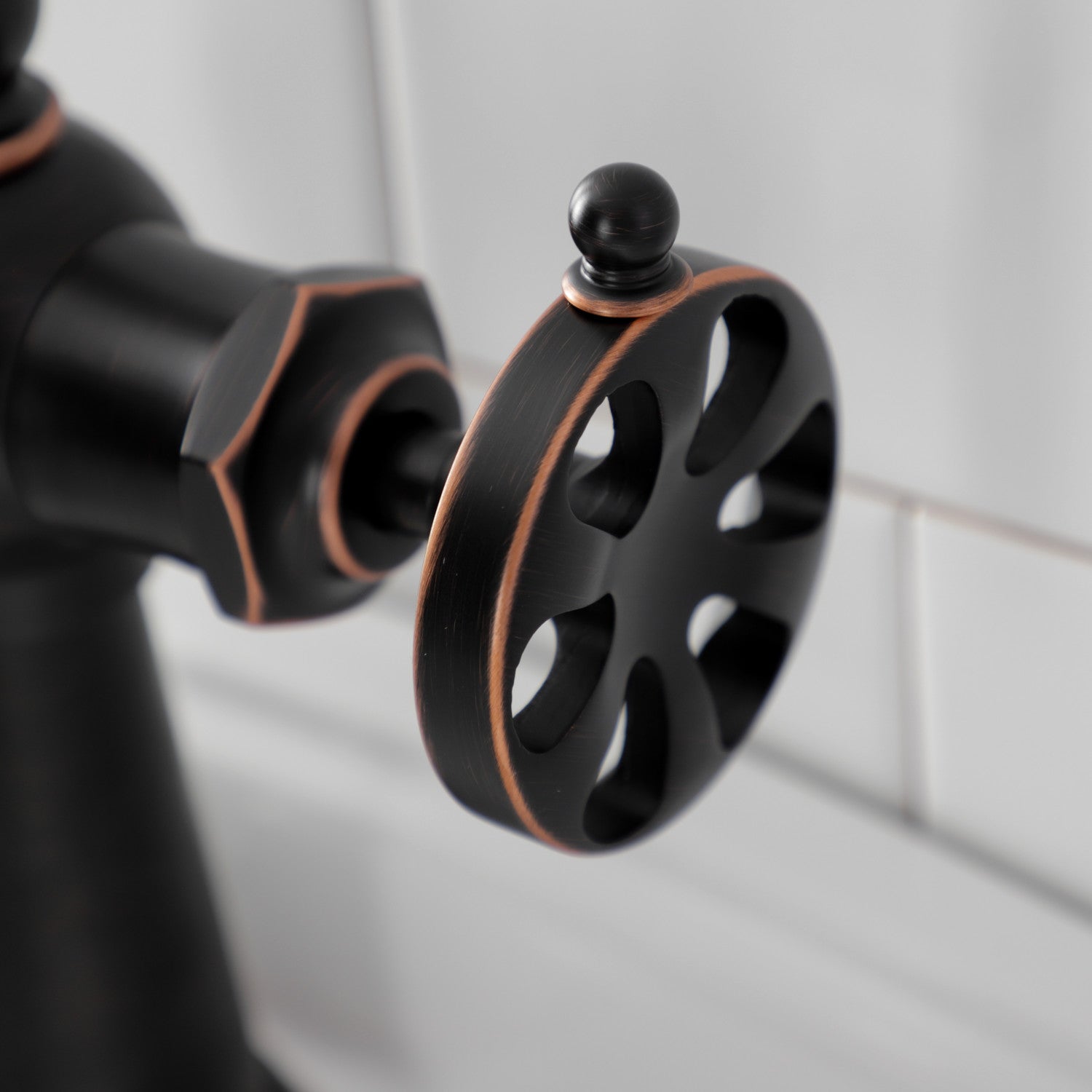 Belknap KS354RXNB Single Handle 1 Hole Bathroom Sink Faucet with Push Pop Up Drain in Naples Bronze Finish - Perfect for Modern Bathroom Vanities and Powder Rooms