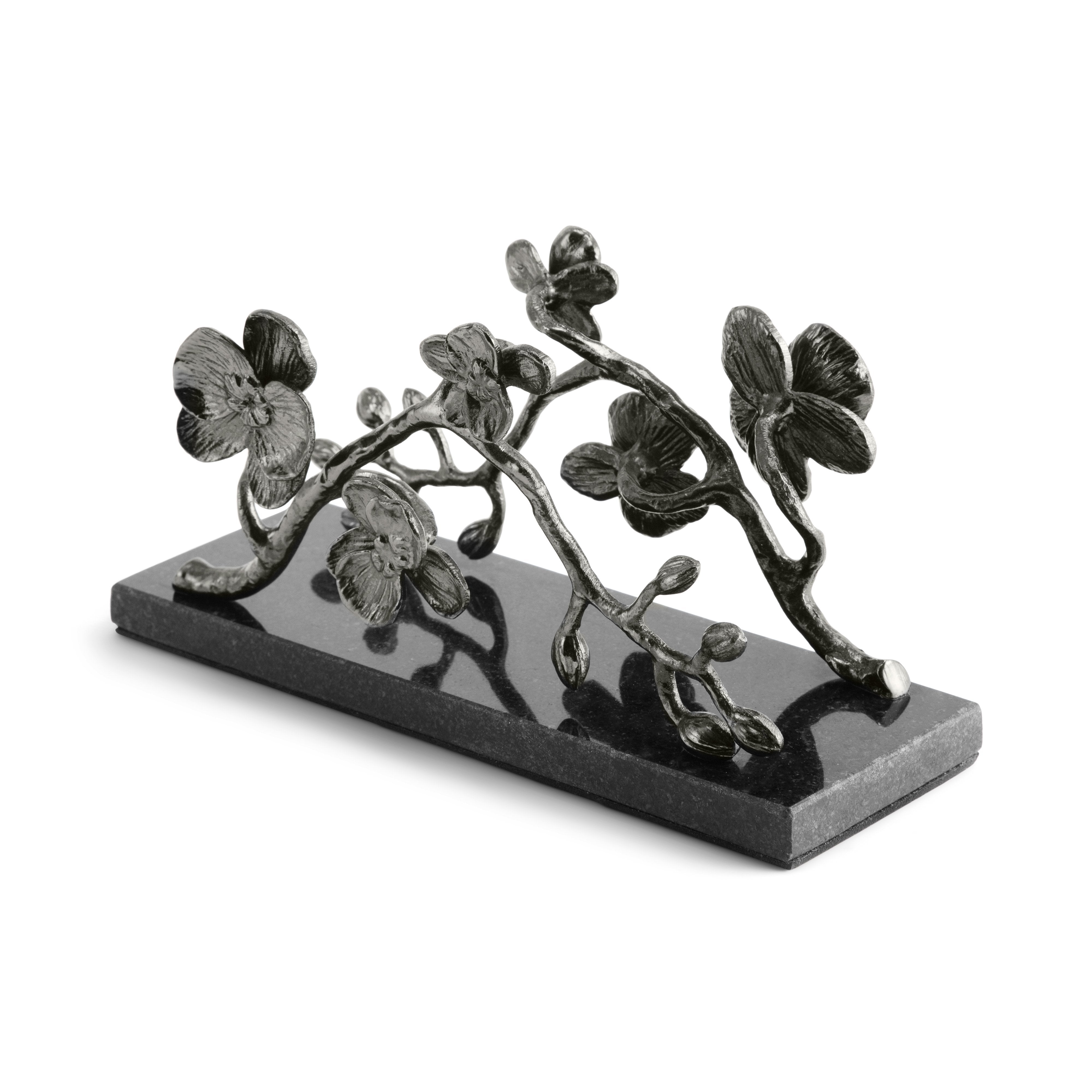 Elegant Black Orchid Vertical Napkin Holder - Perfect for Dining Tables, Kitchen Countertops & Party Decor