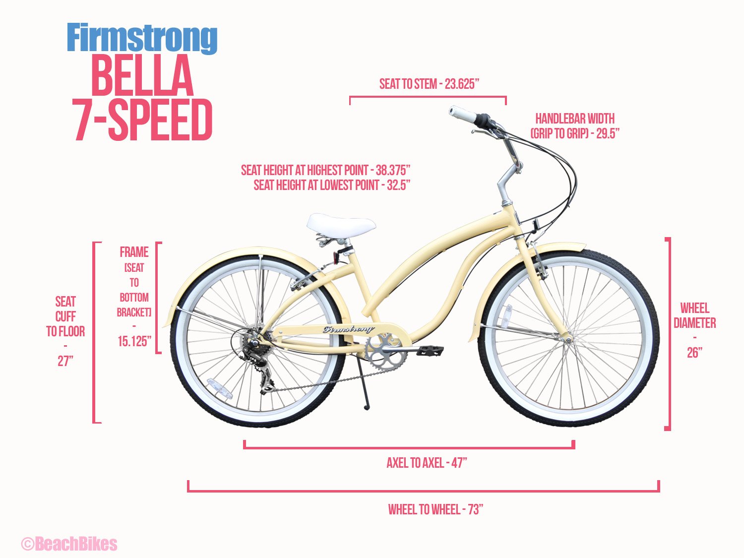 Firmstrong Bella Fashionista Women's Beach Cruiser Bicycle - Comfortable Single-Speed Bike for Casual Rides, Commuting & Seaside Cycling