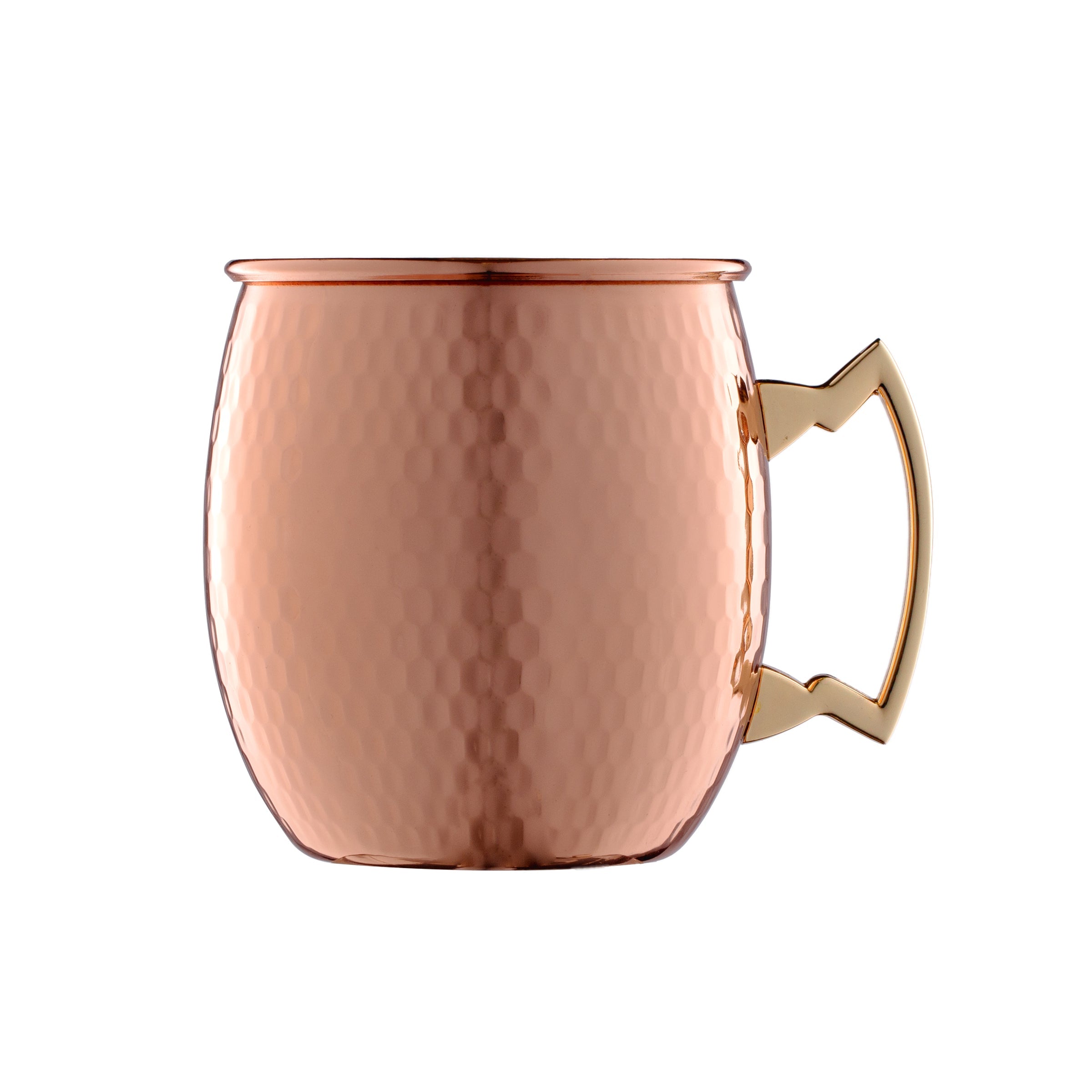Premium Copper Moscow Mule Mug Set - 16oz Hammered Copper Cup with Insulated Handle for Cocktails, Iced Coffee & Tea - Perfect for Parties, Gifts & Home Bar Use