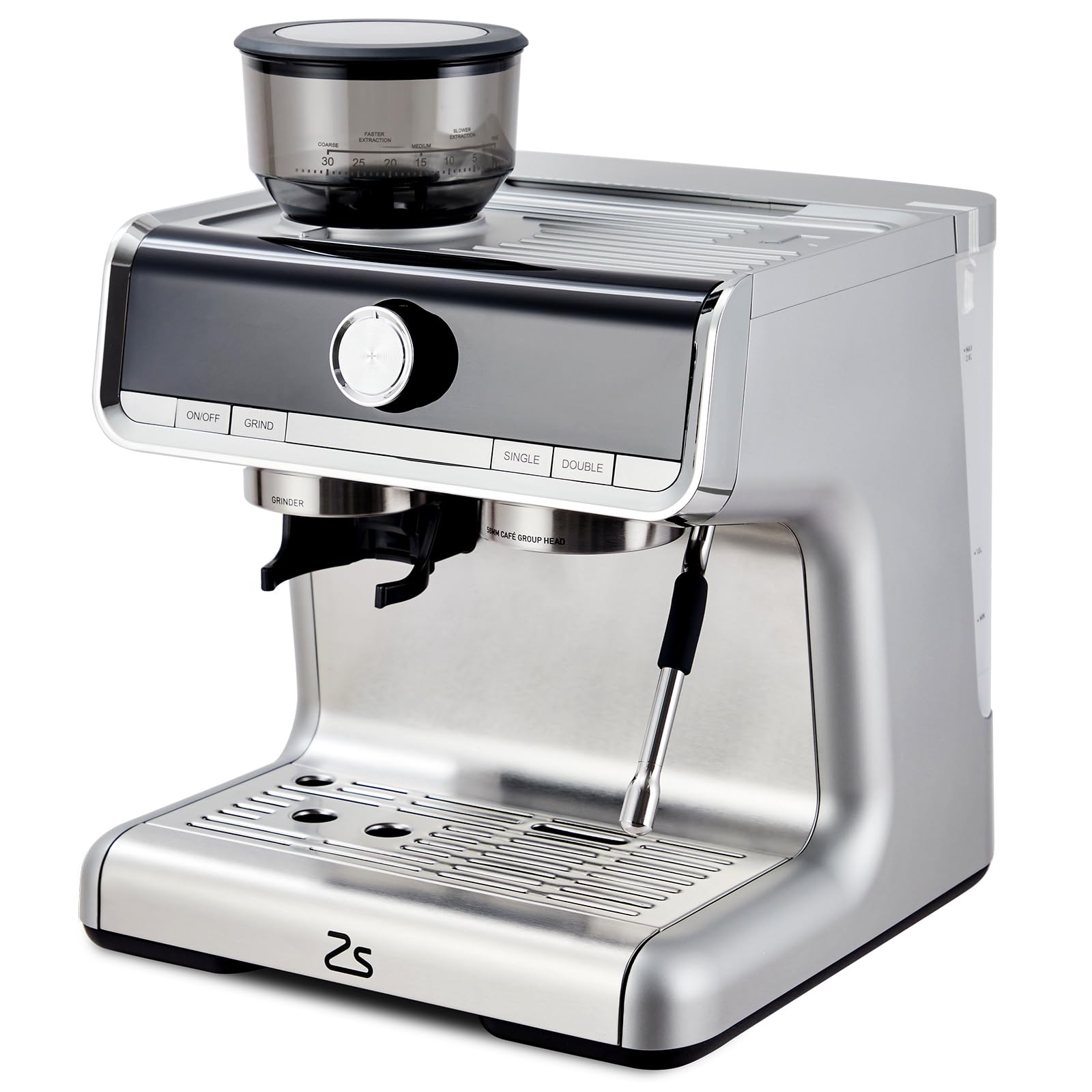 20 Bar Semi-Automatic Espresso Machine with Built-in Grinder & Milk Frother - Professional Home Coffee Maker for Cappuccino, Latte & Macchiato - Perfect Gift for Coffee Lovers & Parents (Home/Office/Cafe Use)