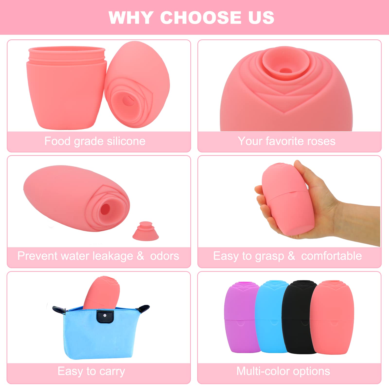 Reusable Ice Face Roller for Skin Tightening & Brightening - Pink Silicone Ice Holder for Women | Perfect for Cooling Therapy, Puffiness Relief & Skincare Gifts