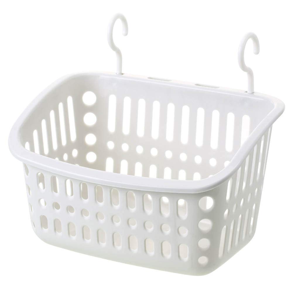 Multifunctional Plastic Wall Hanging Storage Basket - White Laundry Organizer for Clothes, Toys, Books & Cosmetics | Perfect for Bedroom, Bathroom & Kids Room Organization