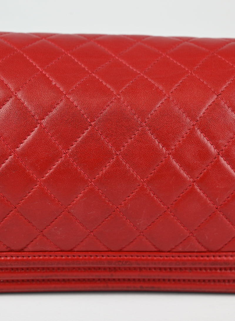Chanel Boy Bag in Genuine Red Leather - Luxury Handbag for Women, Perfect for Parties, Dates & Special Occasions