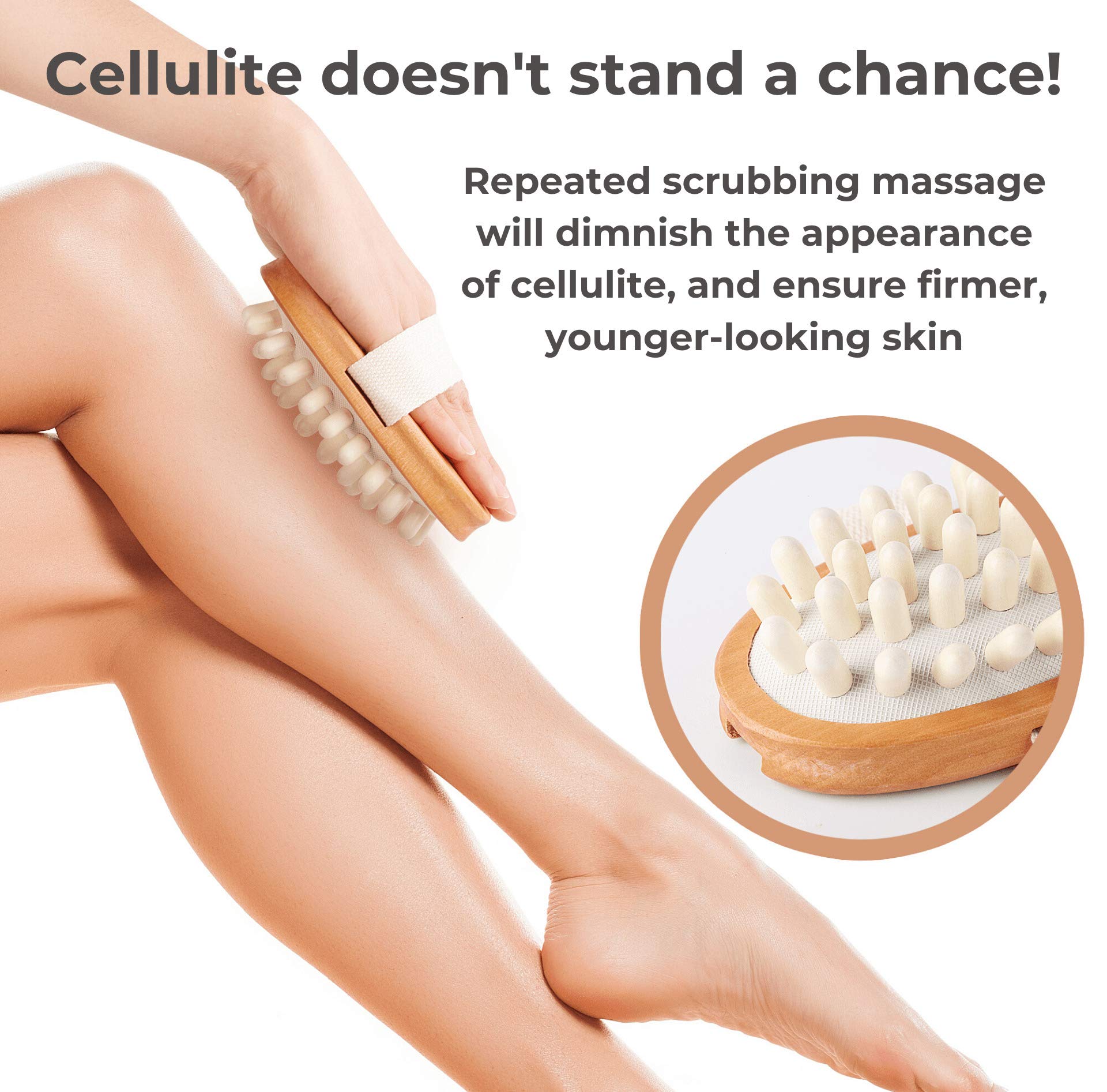 Dry Brushing Body Brush Set – Natural Bristle Exfoliating Brush Kit for Lymphatic Drainage & Cellulite Massage | Includes Face Cleansing Brush | Spa & Home Self-Care for Smooth, Glowing Skin | Perfect for Dry Skin Brushing & Detox Routine