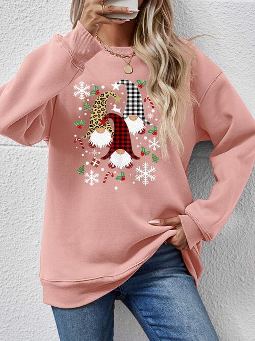 Faceless Gnomes Graphic Drop Shoulder Sweatshirt | Trendy Oversized Pullover for Women & Men | Perfect for Casual Wear, Street Style & Cozy Loungewear