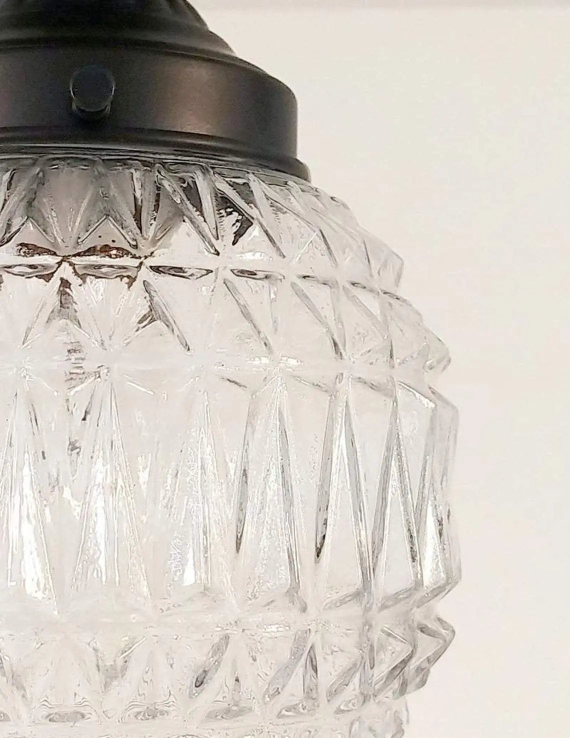 Elegant Diamond Glass Ceiling Light Fixture - Modern Crystal Chandelier for Dining Room, Living Room & Bedroom Lighting