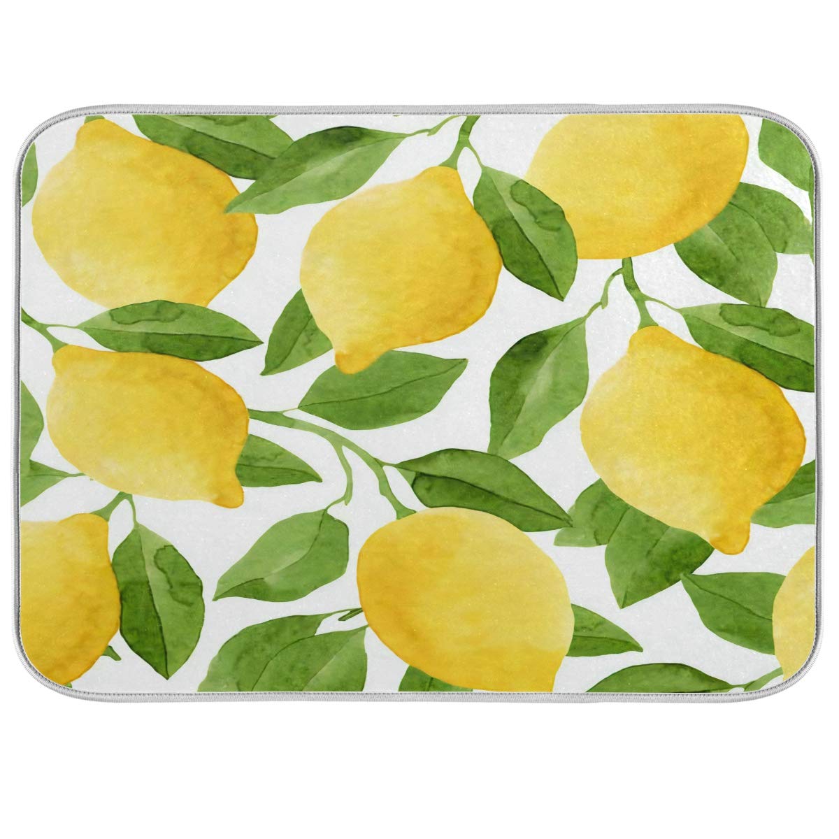 Lemon Dish Drying Mat 18x24 Inch - Reversible Sink Mat for Kitchen Counter & Drying Dishes
