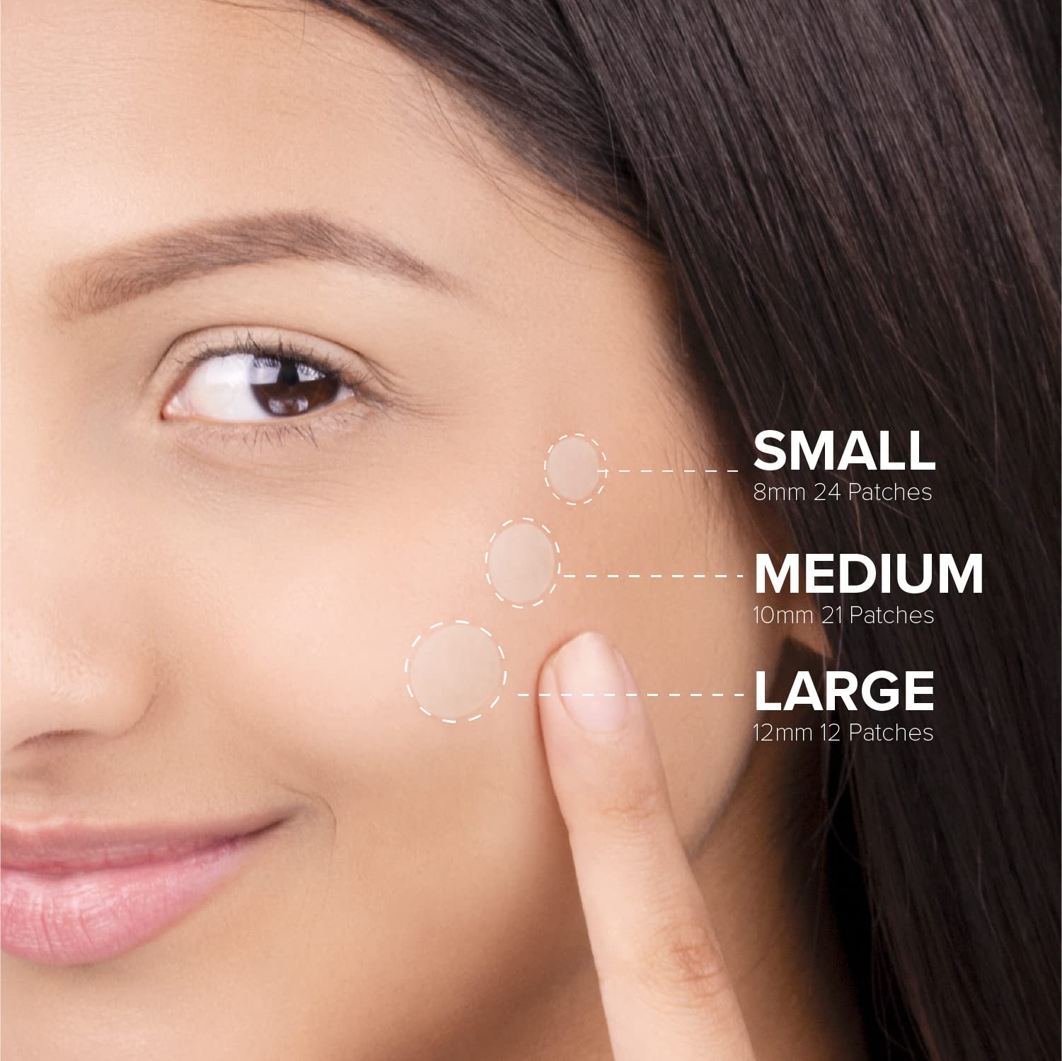PRIVEDA Acne Pimple Patch - 57 Hydrocolloid Patches for Face (8mm/10mm/12mm) | Korean Made, Waterproof Spot Treatment for Overnight Healing | Perfect for Teen & Adult Acne, Whiteheads & Blackheads