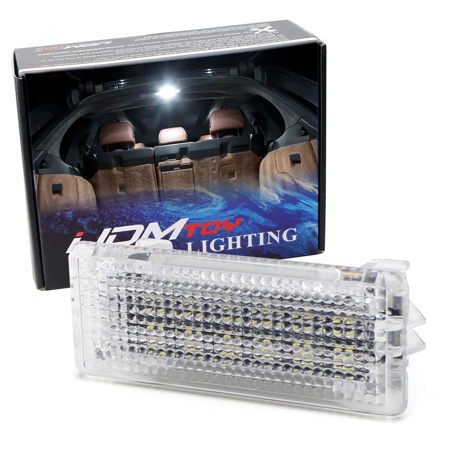 iJDMTOY Xenon White Full LED Cargo Light Assembly for Porsche 718, 981 911/991 - 12-SMD LED Diodes, Replacement for OEM LED/Incandescent Trunk Lights - Perfect for Nighttime Visibility & Car Interior Lighting