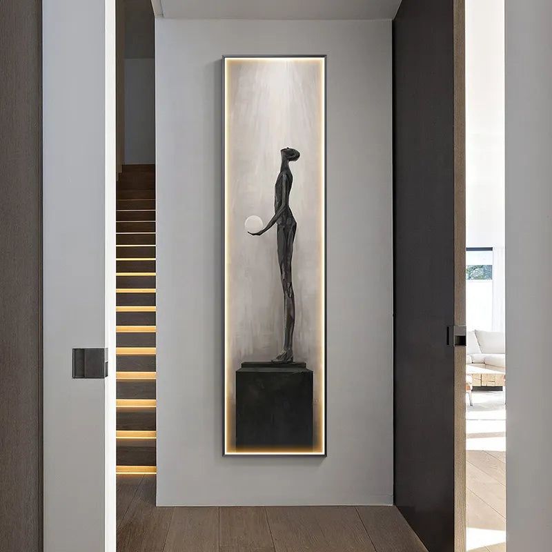 Modern LED Abstract Lady Art Wall Lamp - Elegant Home Decor Lighting for Living Room, Bedroom & Office - Perfect for Ambient & Accent Lighting