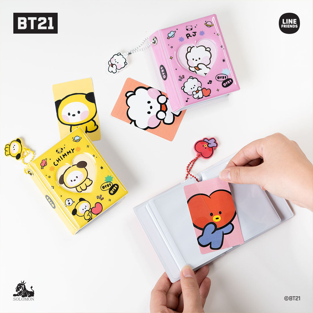BT21 Mini Photo Binder Album - Cute RJ Character Scrapbook for Collectors | Perfect for Storing Photos, Tickets & Memories | Kawaii Stationery Gift Idea for BTS Fans