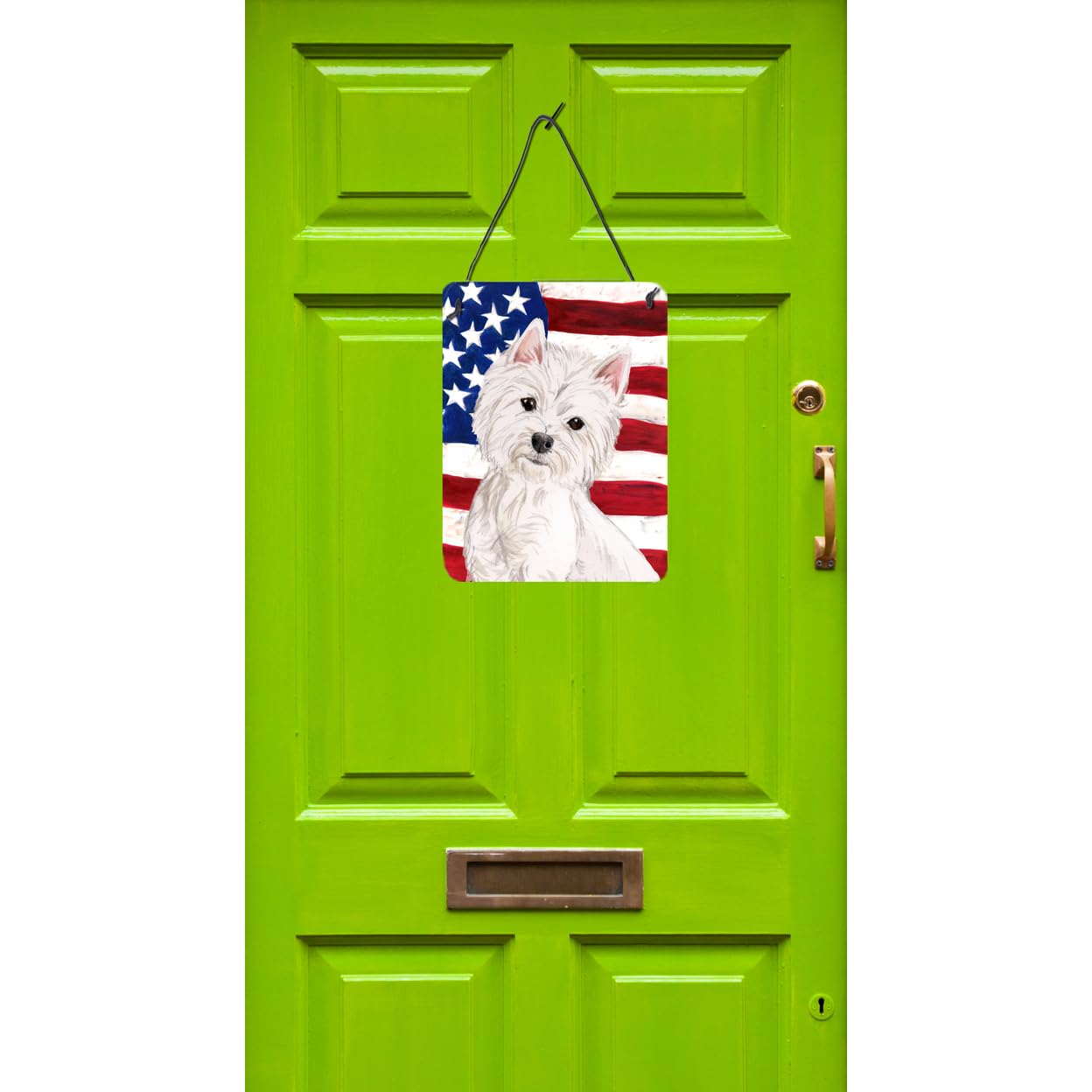 Westie Patriotic Wall Decor - 12x16 Aluminum Metal Sign for Kitchen, Bar, Bathroom & Front Door | American Flag Themed Home Plaque | Perfect for 4th of July, Memorial Day & Patriotic Home Decor