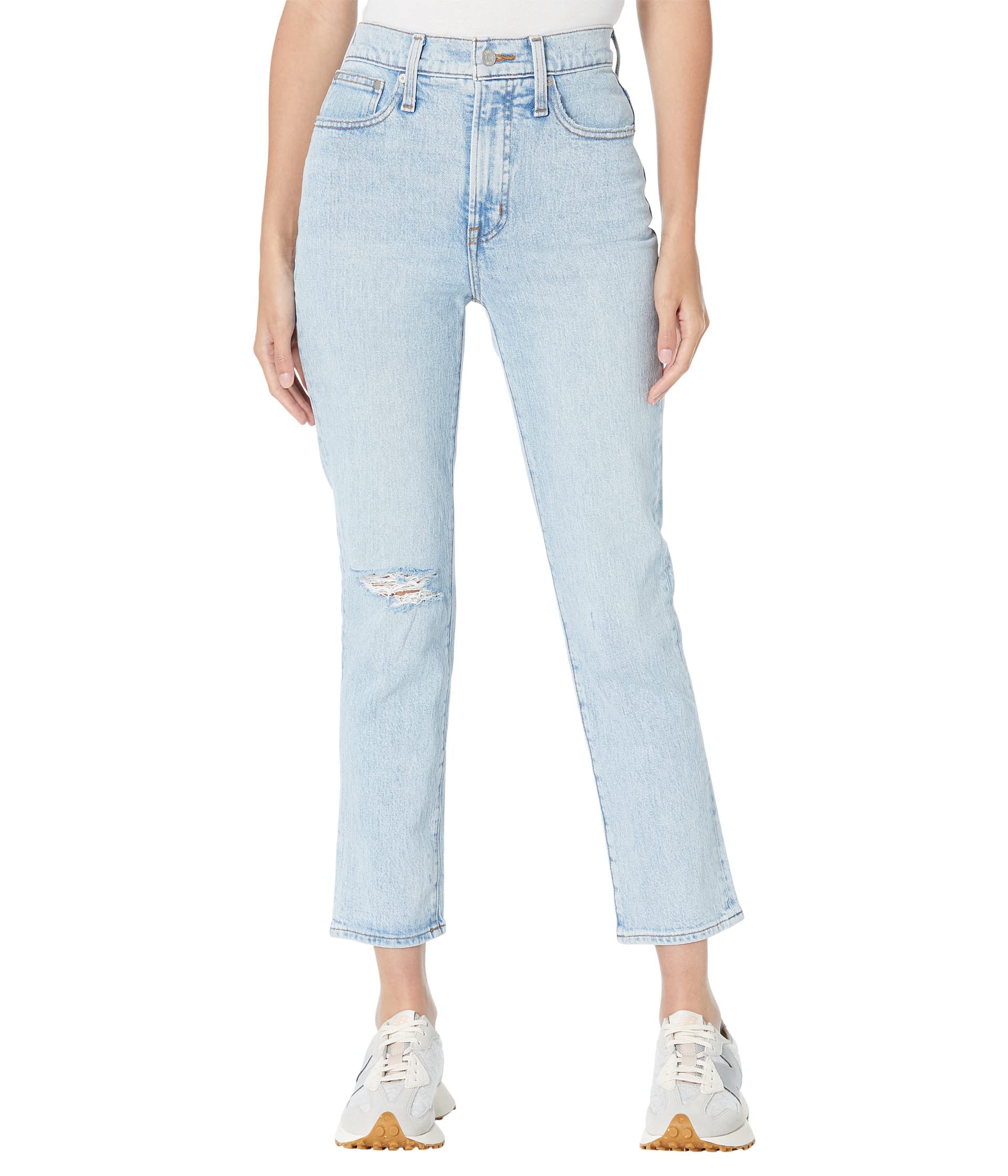 Madewell The Perfect Vintage Crop Jean in Sudbury Wash - High Waisted Distressed Denim for Women | Casual Outfit & Street Style Fashion