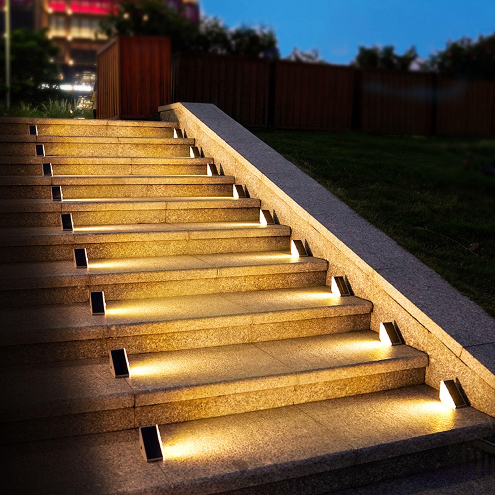 Solar Powered LED Outdoor Step Lights - Waterproof Deck & Stair Lights for Patio, Yard, Porch, Front Door (2 Pack) | Enhance Curb Appeal & Nighttime Safety