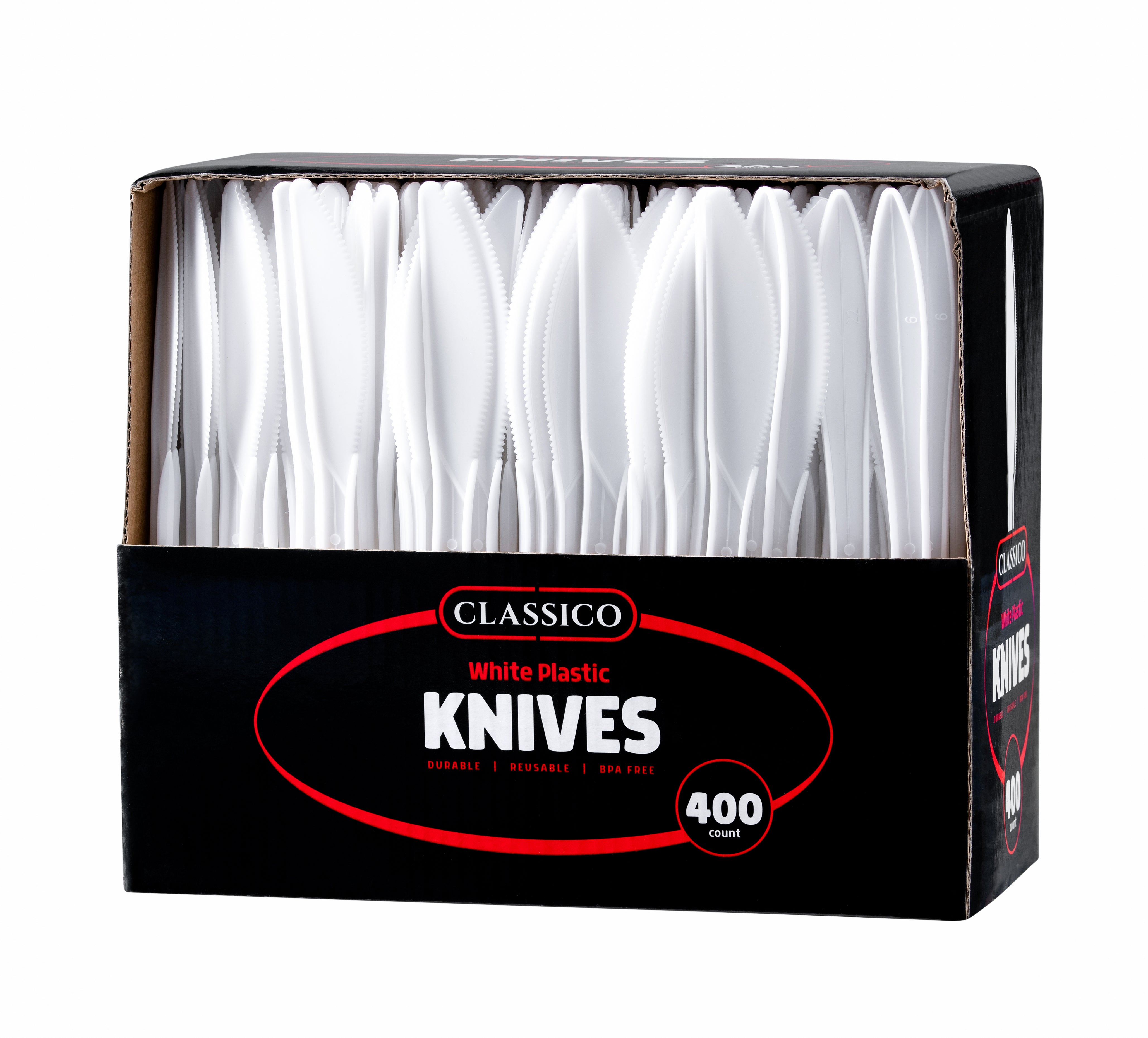 400-Piece White Plastic Cutlery Set - Basic Flatware Collection for Parties, Picnics & Catering | Durable Disposable Utensils