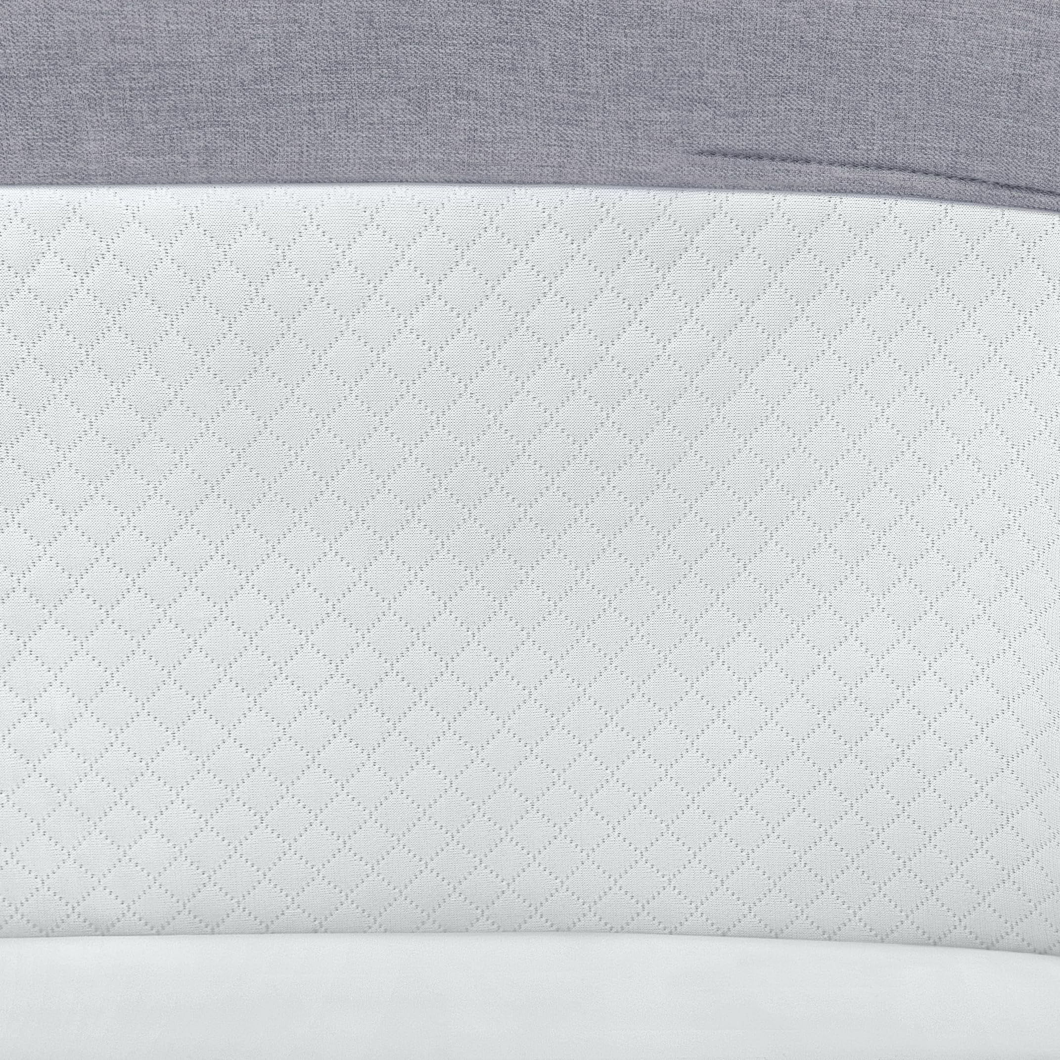Simmons Kids Koi by The Bed Bassinet - Breathable Mesh Sides & Natural Beechwood Legs - Dove Grey - Safe Baby Sleeper for Bedside Co-Sleeping & Nursery
