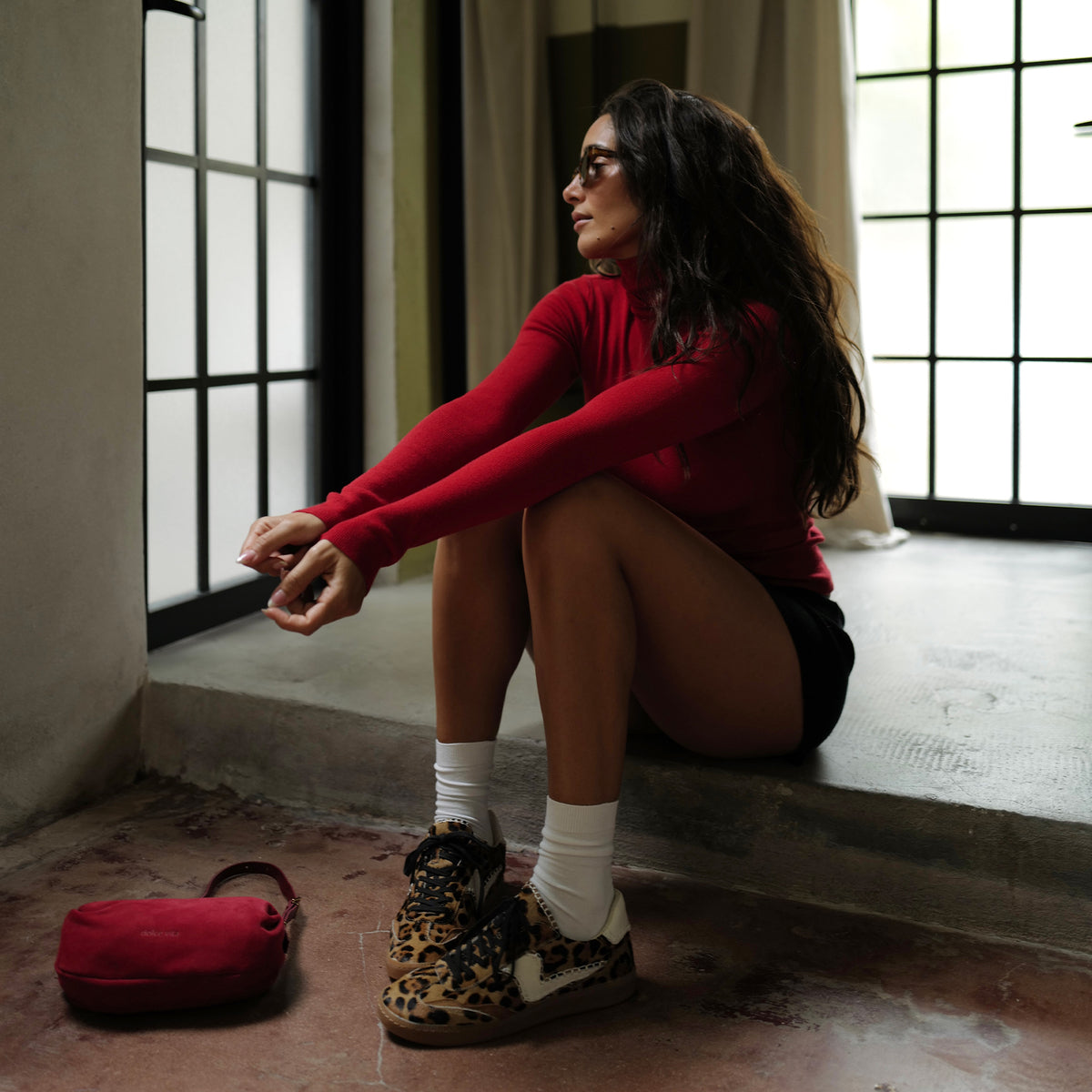 Notice Stitch Sneakers - DK Leopard Calf Hair Women's Fashion Shoes for Casual Wear & Street Style