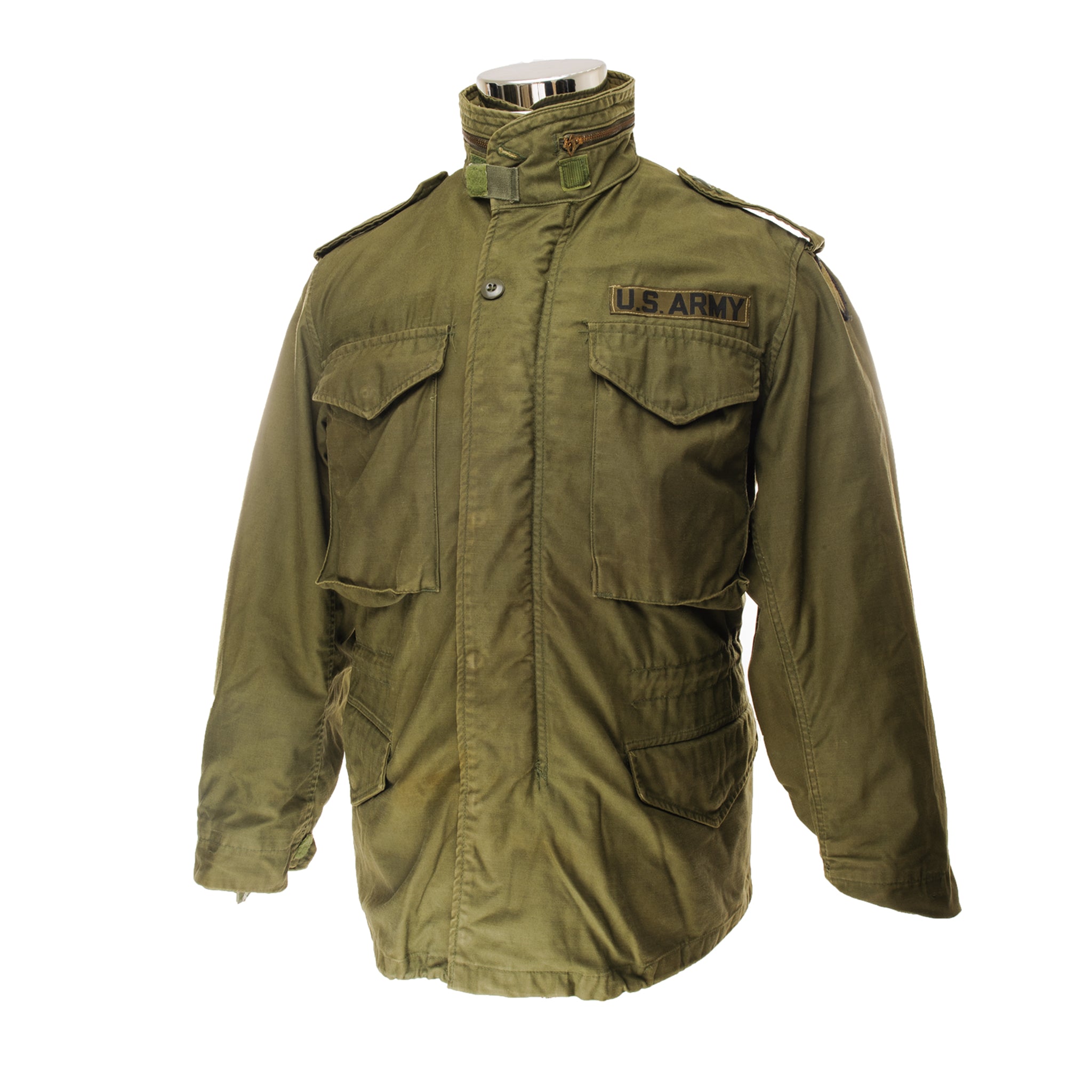 Vintage US Army M-1965 M65 Field Jacket - 1980s Military Green Olive Drab - Small Short Size - Perfect for Outdoor Camping, Hiking & Military Reenactment