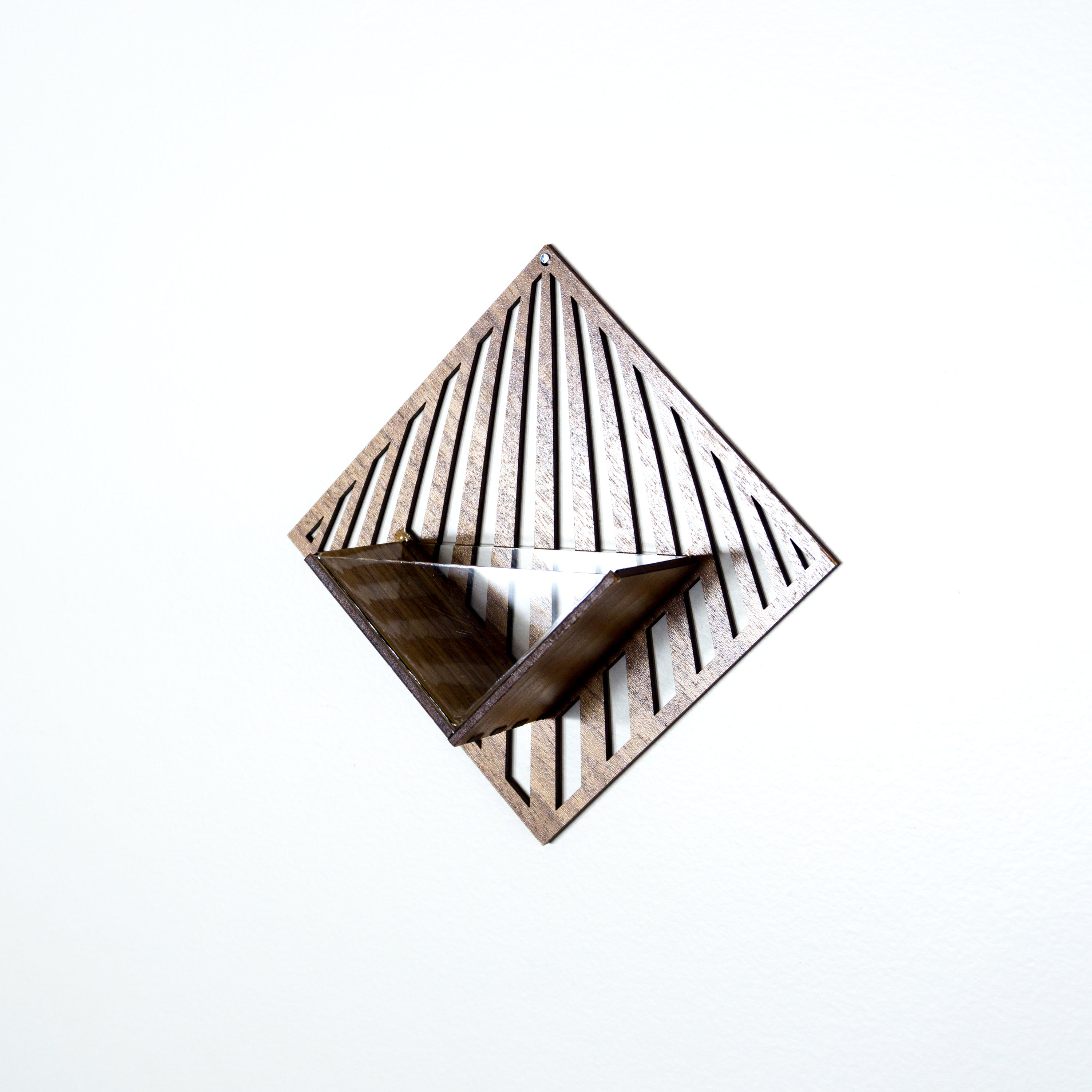 Handmade Wooden Quadrate Wall Planter - Air Plant Holder & Mounted Hanger Display for Tillandsia | Unique Home Decor Gift for Plant Lovers | Perfect for Living Room, Bedroom & Office Decor