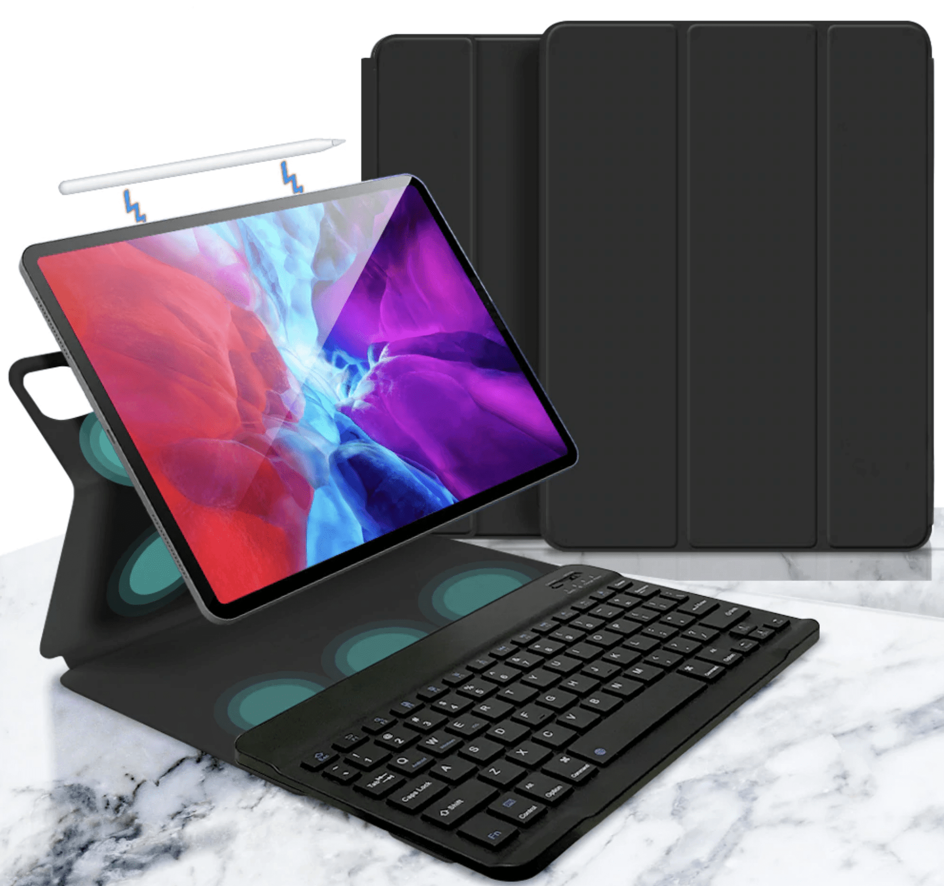 Magnetic Bluetooth Keyboard Case for iPad Air 5 (2022) - Slim Protective Cover with Backlit Keys | Perfect for Work, Travel & Home Office Use